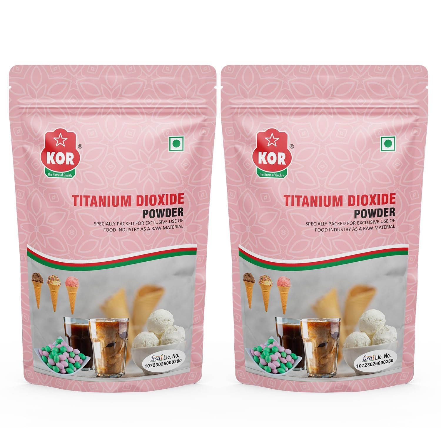 KOR Titanium Dioxide, 800g (400g x Pack of 2) White Colourant Powder for Cake Fondants Icing Modelling Paste, Flower Paste & White Chocolate