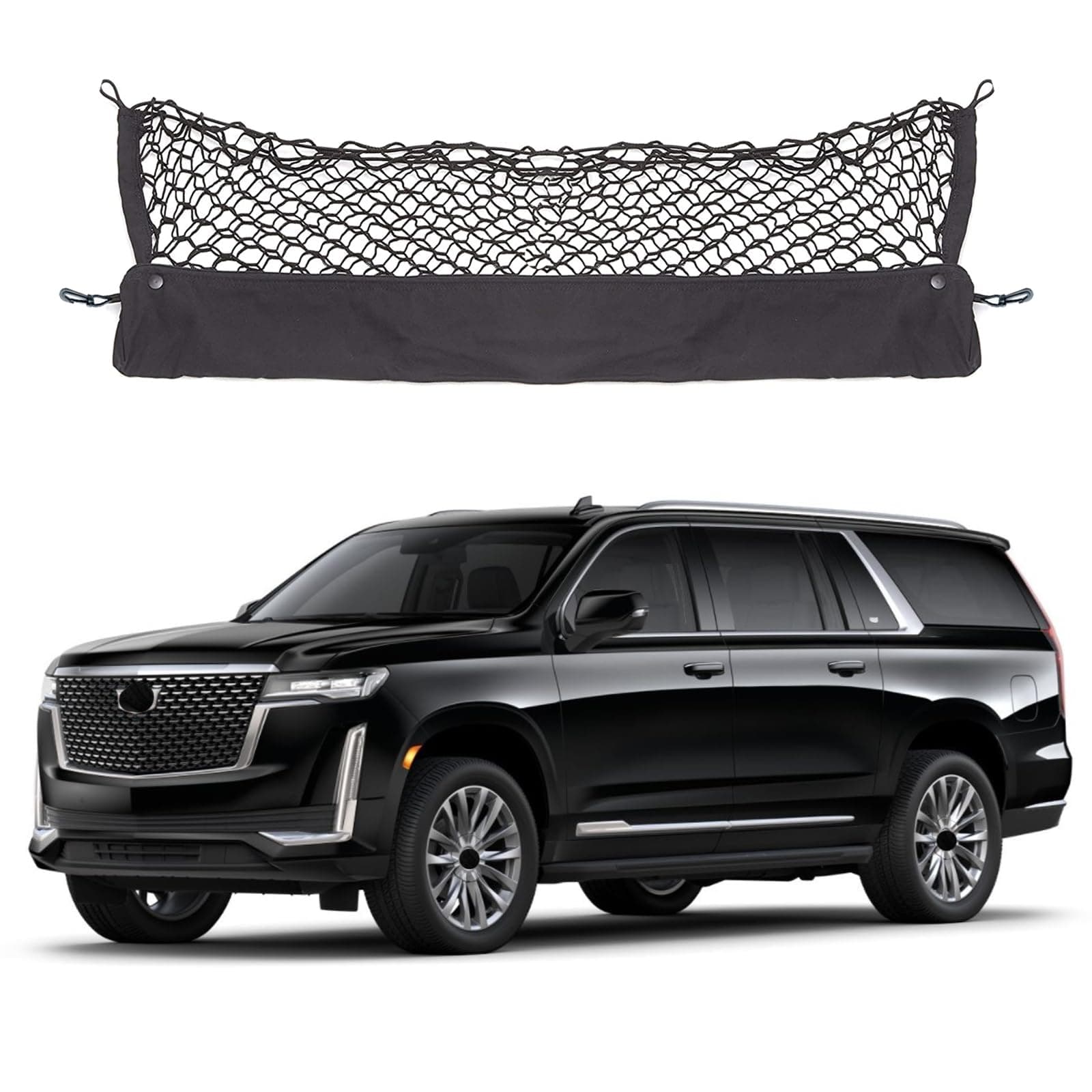 Envelope Style Cargo Net Compatible with Chevrolet Chevy Suburban, Cadillac Escalade, GMC Yukon XL Denali SLE SLT AT4 New 2026 2025 2024 2023 2022 2021 2020 2019 2018-2015 Trunk Car Tailgate Netting