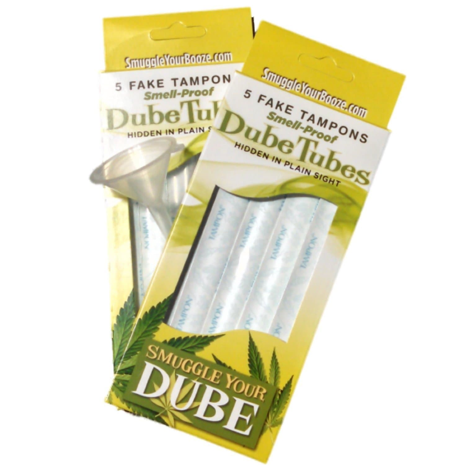 Smuggle Your Booze SYD-DT Smuggle Dube Tubes-Hide in Plain Sight, Smell Proof Fake Tampons with Wrappers. Holds Liquids Too. (2 Pack, Clear)