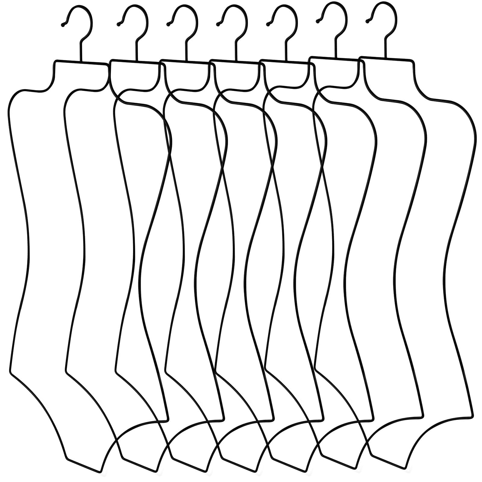Taiyin Body Shape Bikini Hanger Wire Body Shape Display Hangers Metal Lingerie Hangers Bathing Suit Hangers Swimsuit Hanger Bikini Swimwear Hanger for Clothes Coat (Black, 16 Pcs)