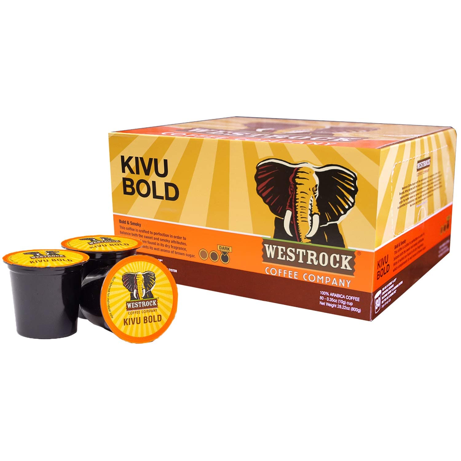 Westrock Coffee Company, Kivu Bold, Single Serve Coffee Cup, Dark Roast (80)