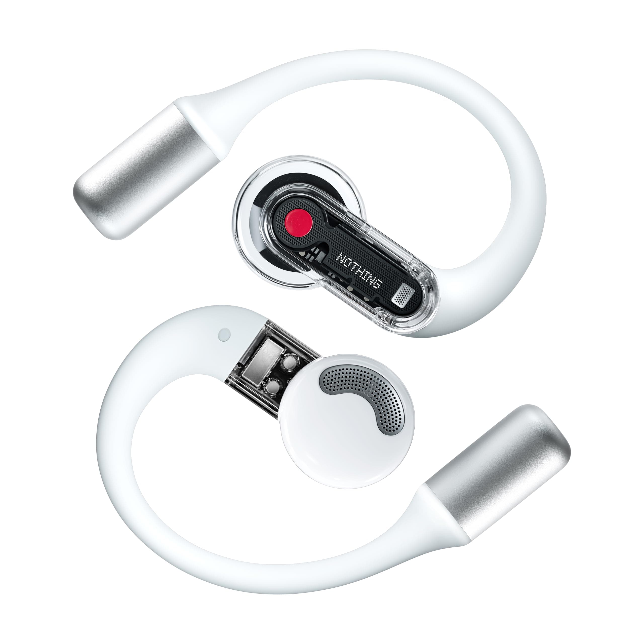 Nothing Ear (open) wireless open headphones with Dual mics and AI Clear Voice, Open Sound Technology, IP54 water resistant, 30 hours of playback and Advanced EQ - White