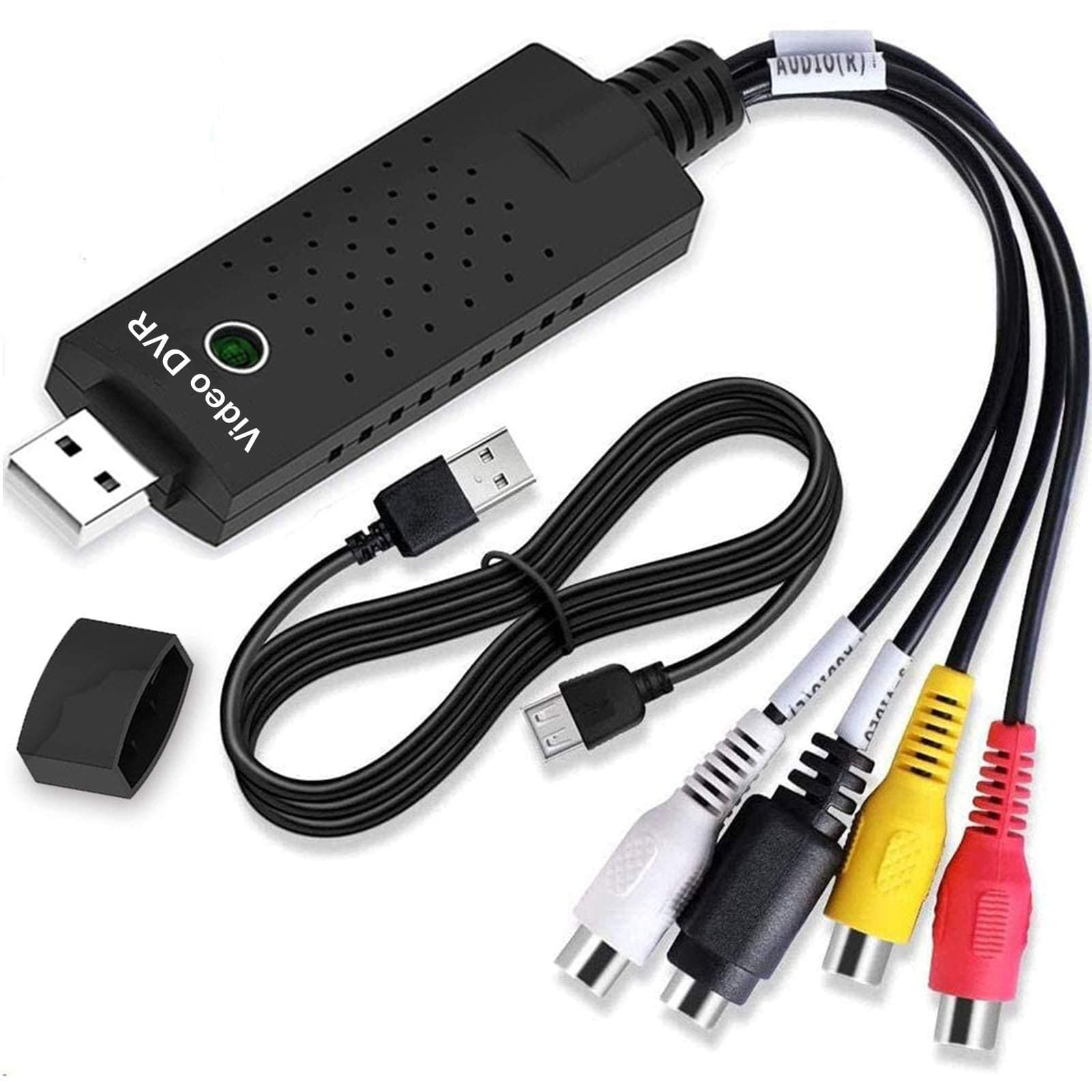KASTWAVE Video Capture Card USB 2.0 Audio Device Old VHS Mini DV Hi8 DVD VCR to Digital Converter for Mac, PC Support Windows 2000/10 / 8/7 / Vista/XP/Android