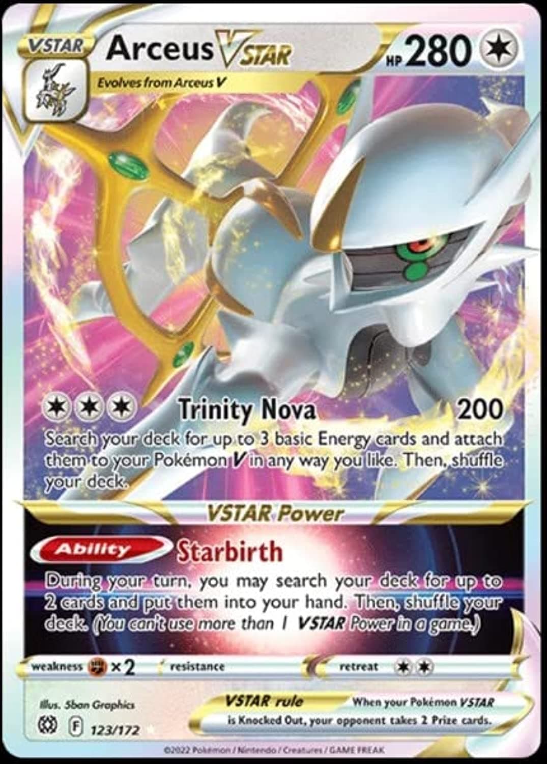 Pokemon Arceus VSTAR 123/172 Brilliant Stars - Ultra Rare Card