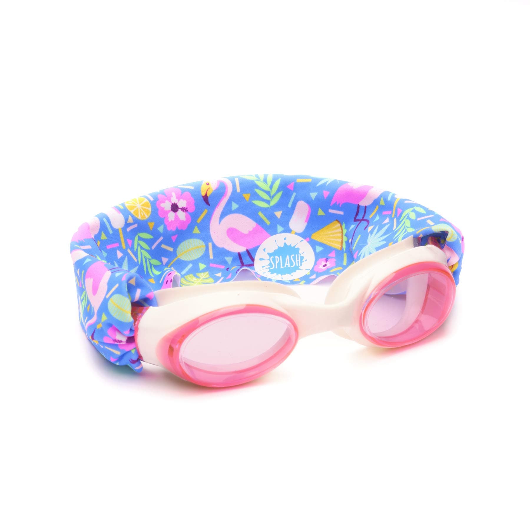 Splash Place SWIM GOGGLES with Fabric Strap - Adult & Kids Swim Goggles - PINKS & PURPLES