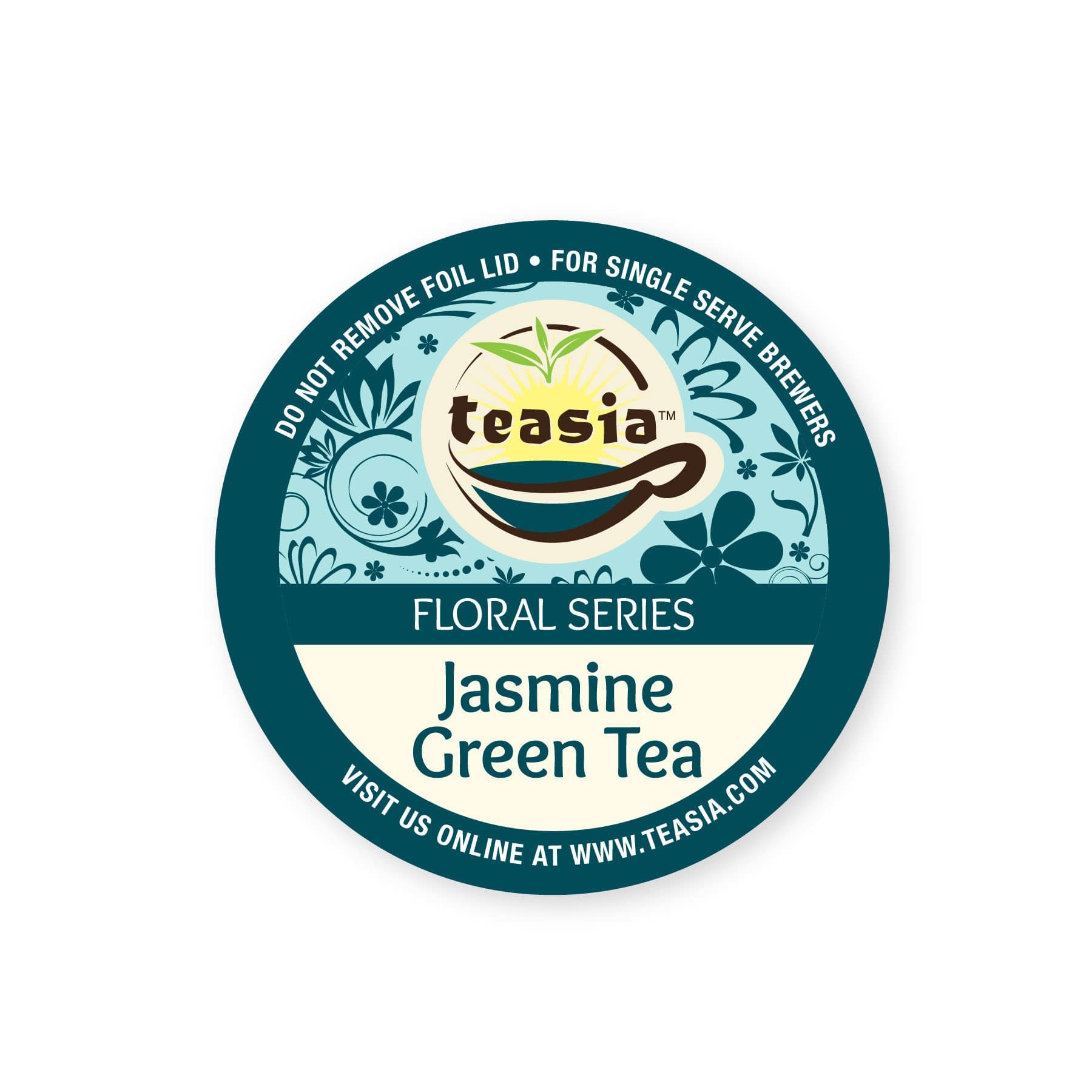 Teasia Tea Pods, Jasmine Green, Floral Series (36-count) GMO-free Hot & Iced Tea Capsules COMPATIBLE with Keurig 2.0 Single Serve Brewers