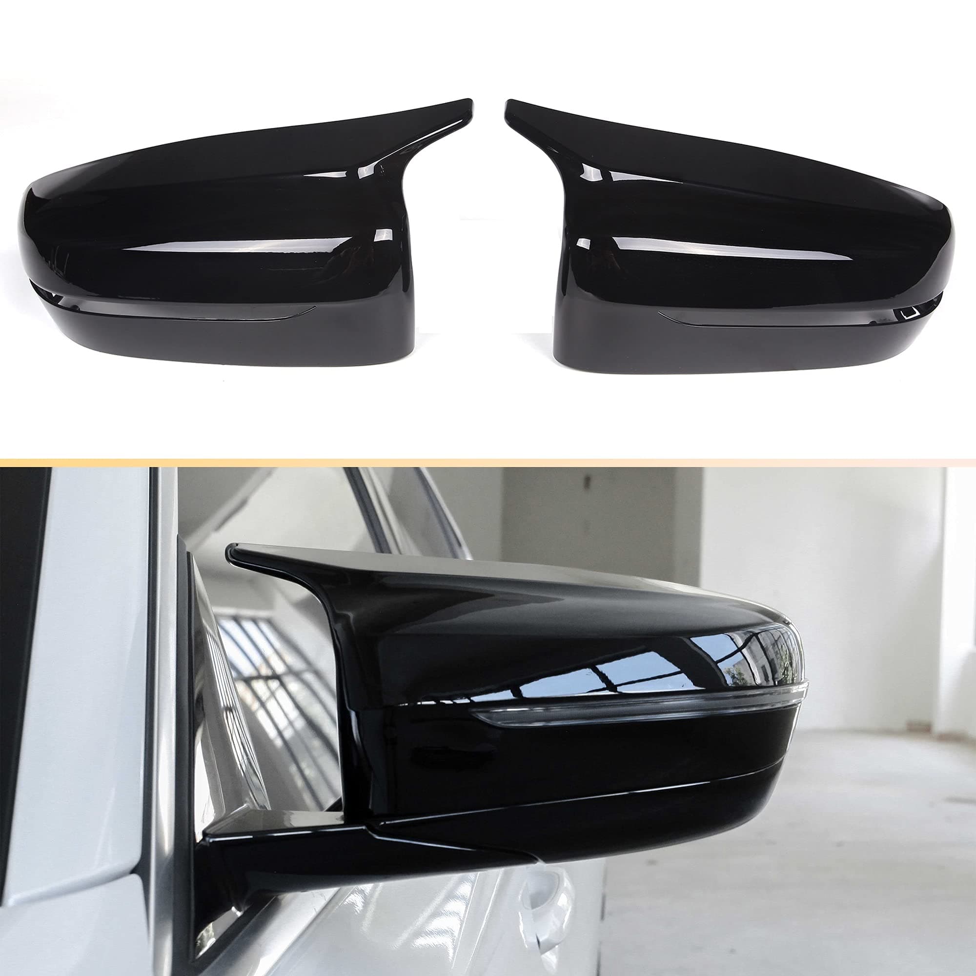 G30 Mirror Cover, ABS Gloss Black Mirror Cover for BMW 5 Series G30 G38 G31