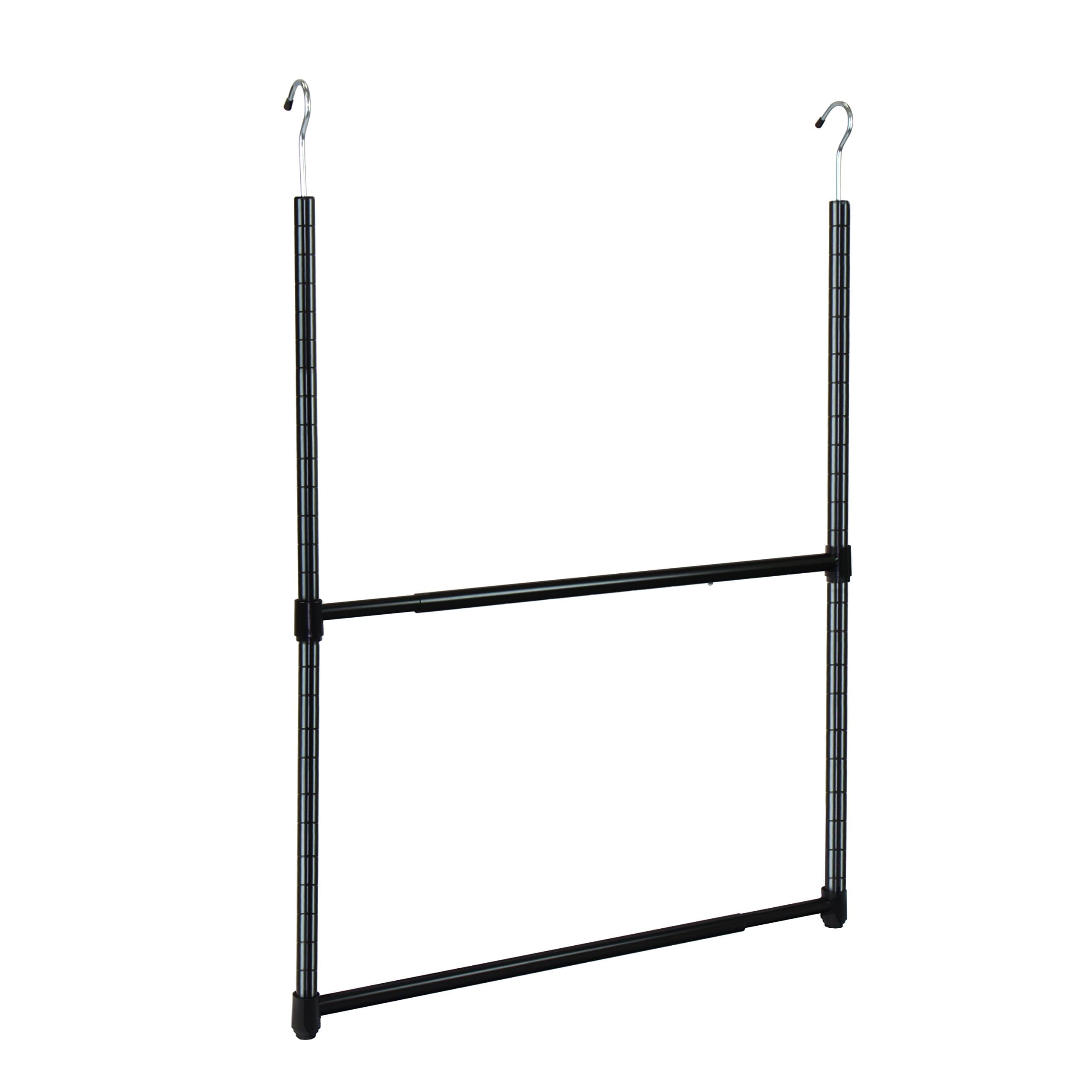 Oceanstar 2-Tier Portable Adjustable Closet Hanger Rod, Black (ACR1545B)