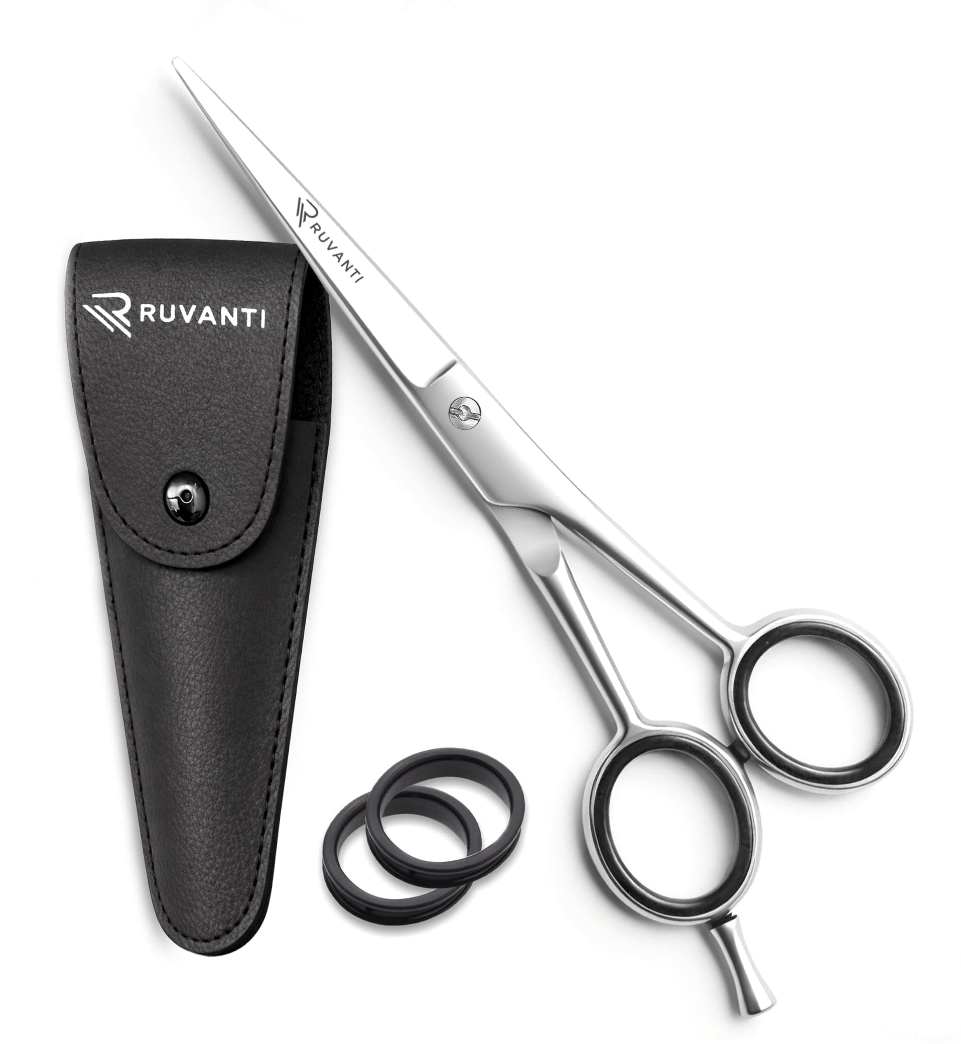 Ruvanti Hair Cutting Scissors - Professional Barber Shears for Salon & Home Use, Sharp Stainless Steel Hair Scissors with Ergonomic Grip, 6.5 Inch Right Handed