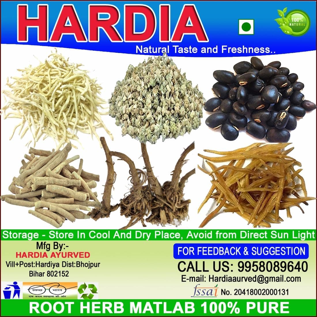 Ashwagandha shatavari safed musli kaunch beej gokhru akarkara whole sabut root herb 300gm combo pack 50gm each