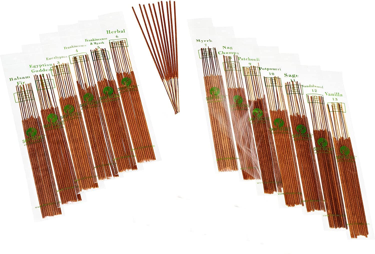 Hand-Dipped Incense Gift Set - 120 Stick Variety, 12 Scent Assortment - Plus Bonus Scent
