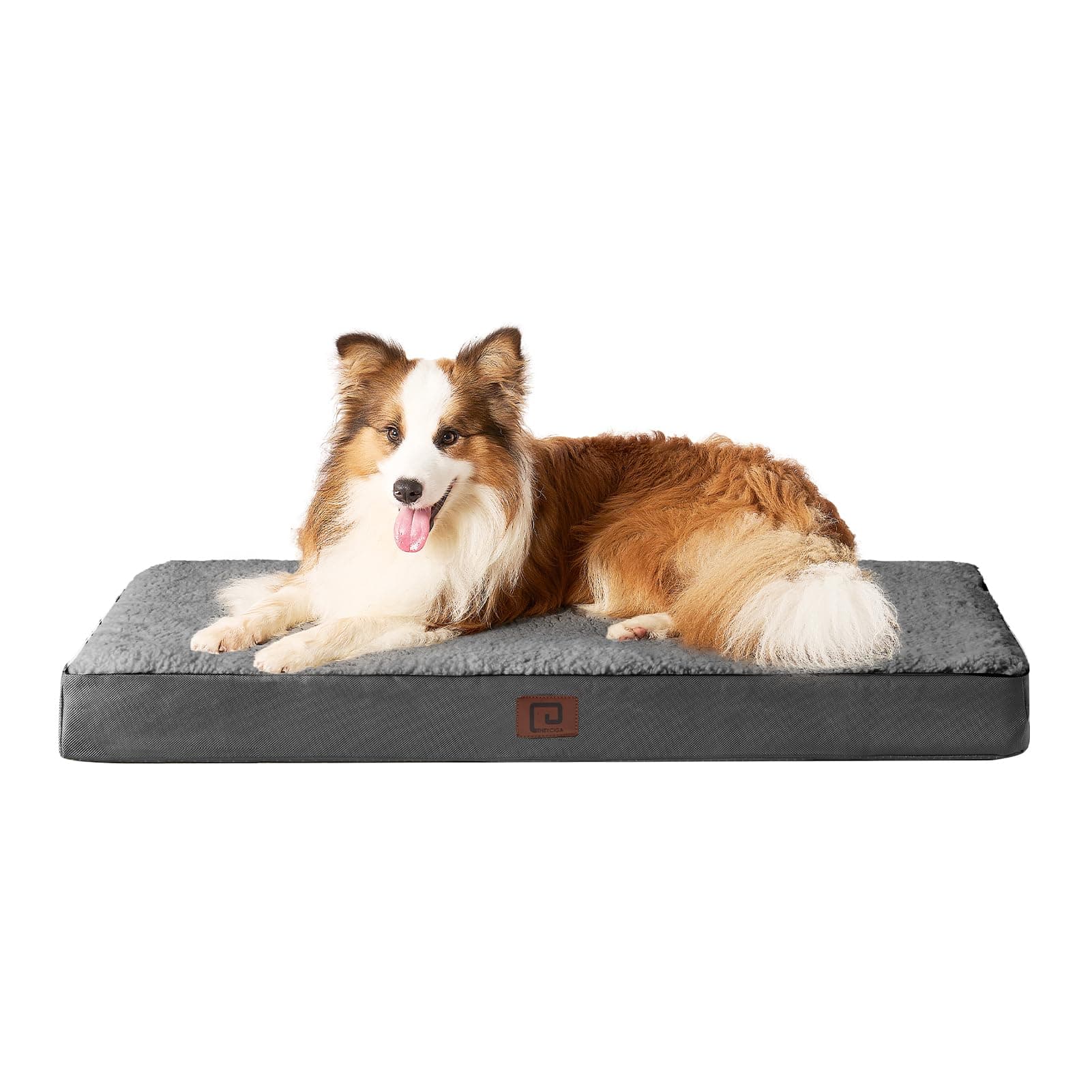 EHEYCIGA Orthopedic Extra Large Dog Bed Mattress XL with Removable Washable Cover for Crate, Grey, 104x68x9cm