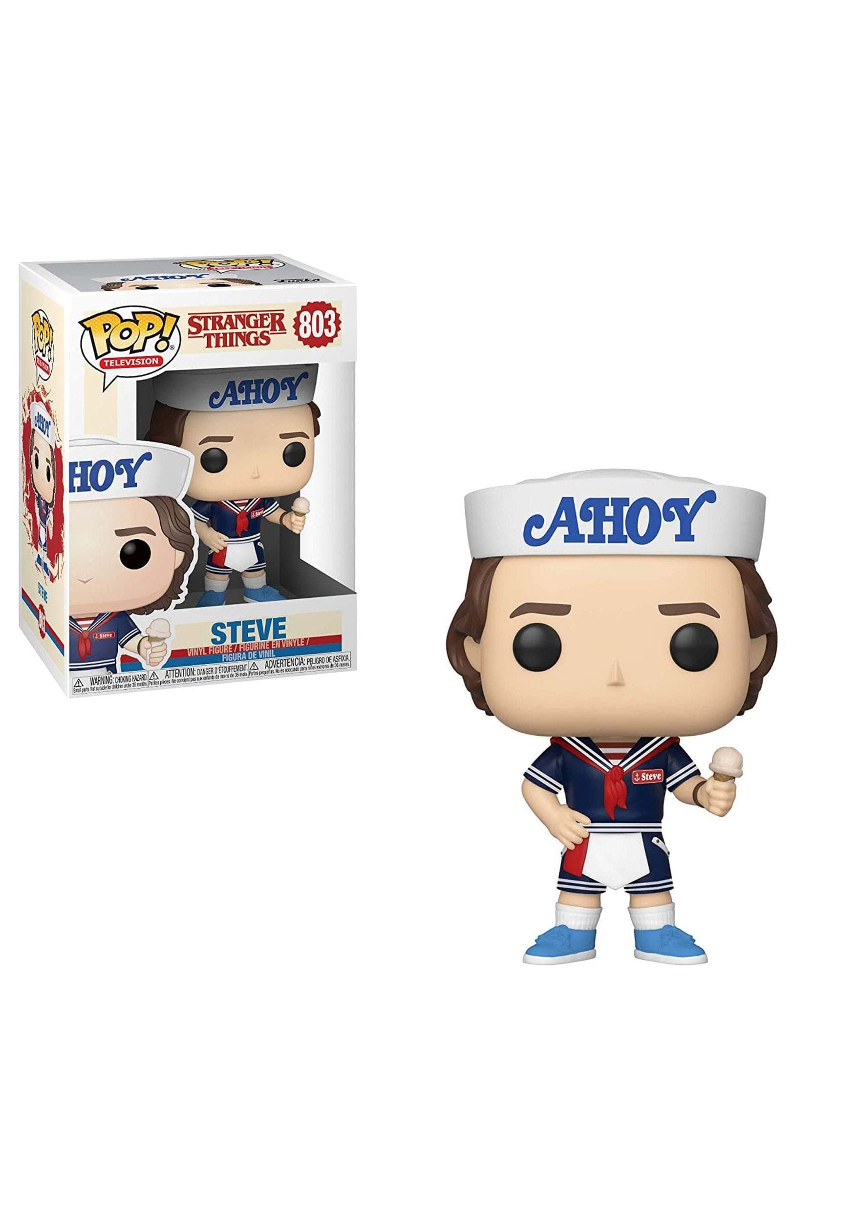 Funko Pop Television: Stranger Things - Steve Harrington with Hat & Ice Cream - Collectable Vinyl Figure - Gift Idea - Official Merchandise - Toys for Kids & Adults - Fantasy Fans