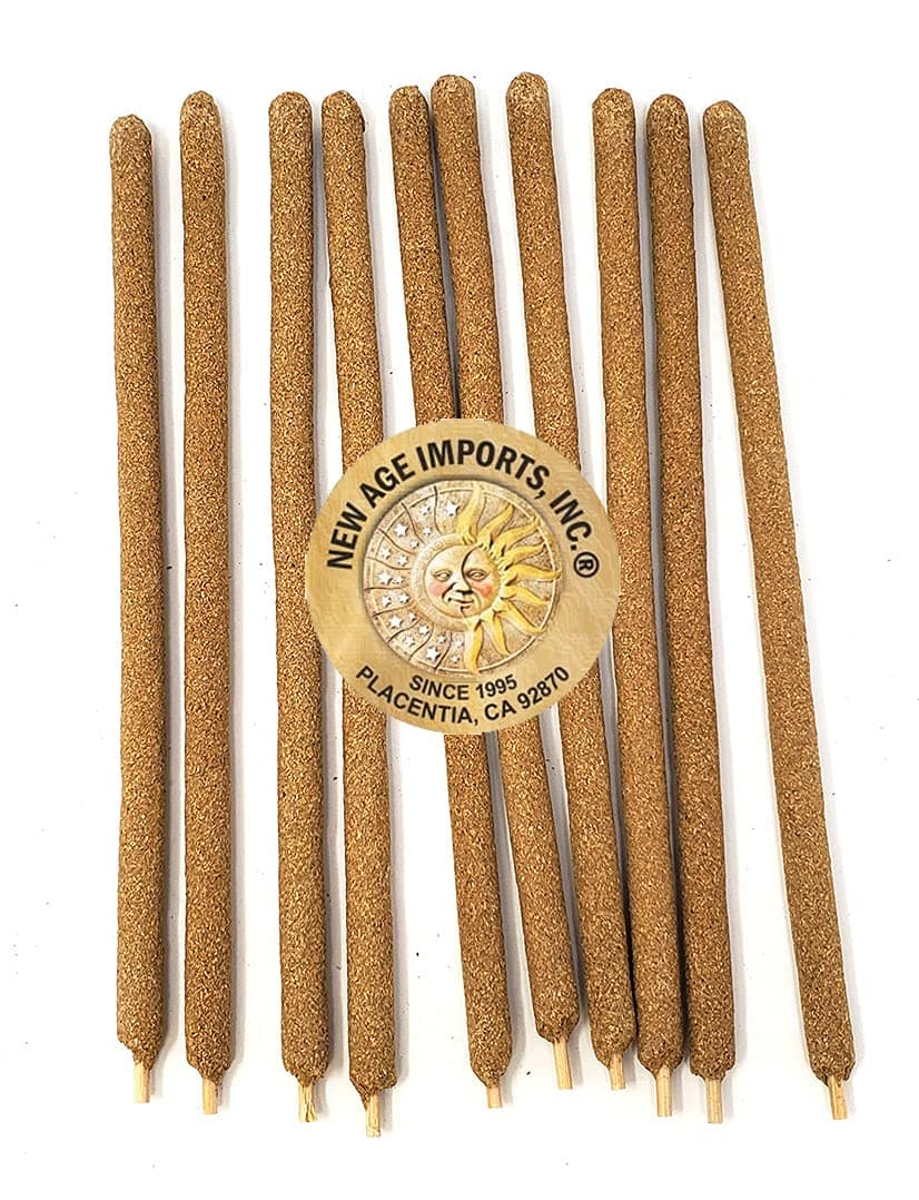 New Age Imports, Inc. Premium Palo Santo & Eucalyptus 7-8" Size Hand Rolled Incense Sticks. Great for Meditation, Smudging, Spiritual Cleansing. (10 Sticks Pack)