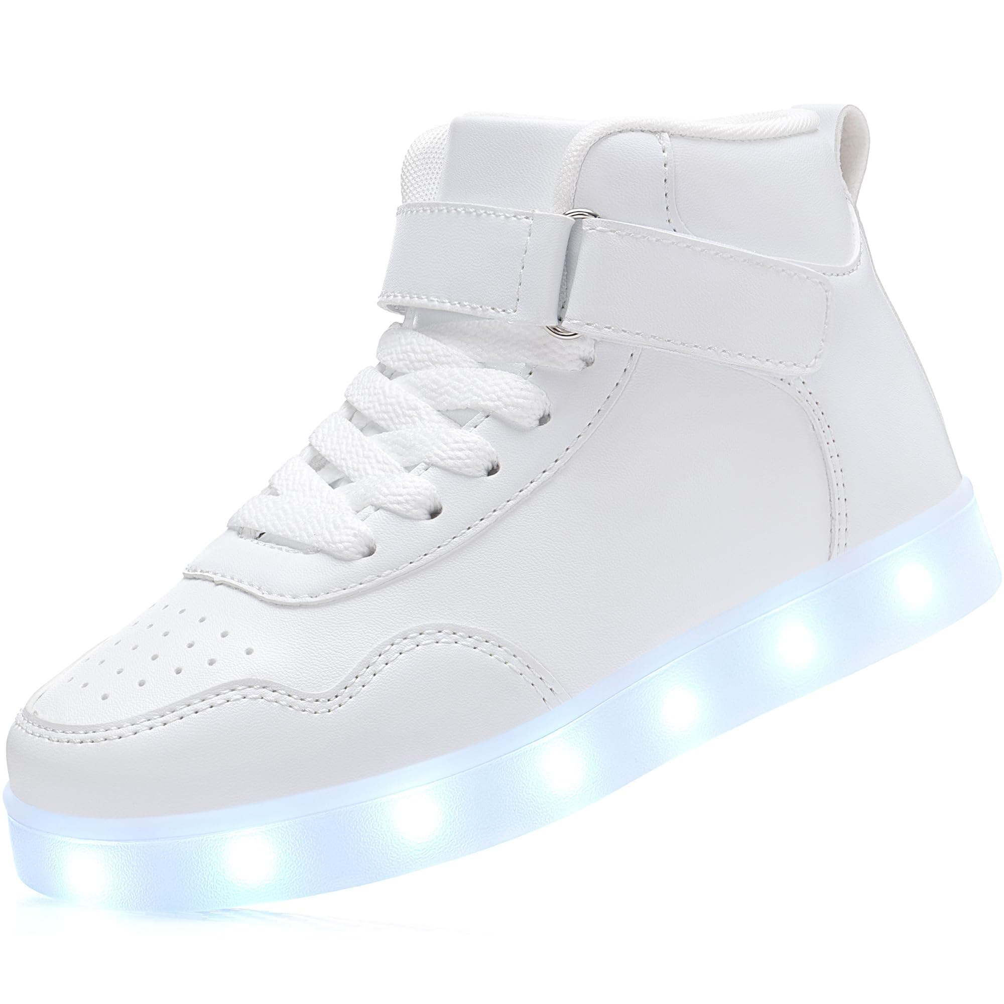 APTESOL Kids LED Light Up Shoes, USB Rechargeable High-Top Sneakers, Lightweight Breathable Cool Glowing Luminous Shoes for Christmas Party Halloween Back-to-School Gifts