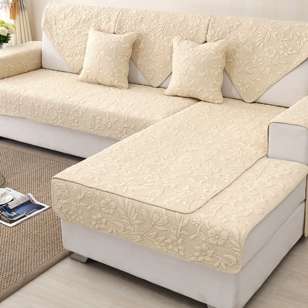 HYDBFKJUBVFU Simple modern sofa towel covers,Cotton cloth universal sofa cover protector for living room cover sets for sofa four seasons anti-slip sofa slipcovers-J 28 * 28 in* 3