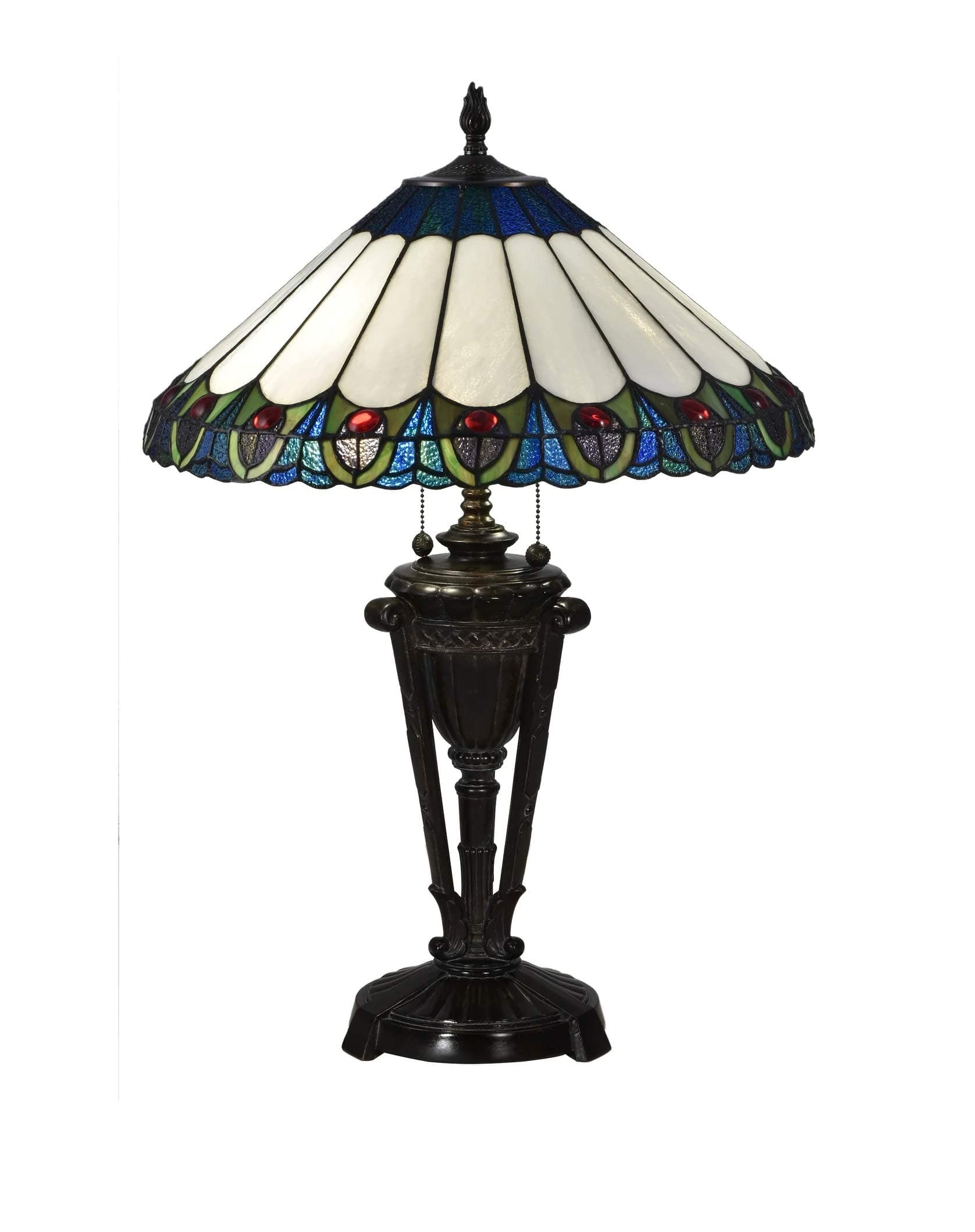 Dale Tiffany TT17118 Mesa Peacock Table Lamp, Fieldstone