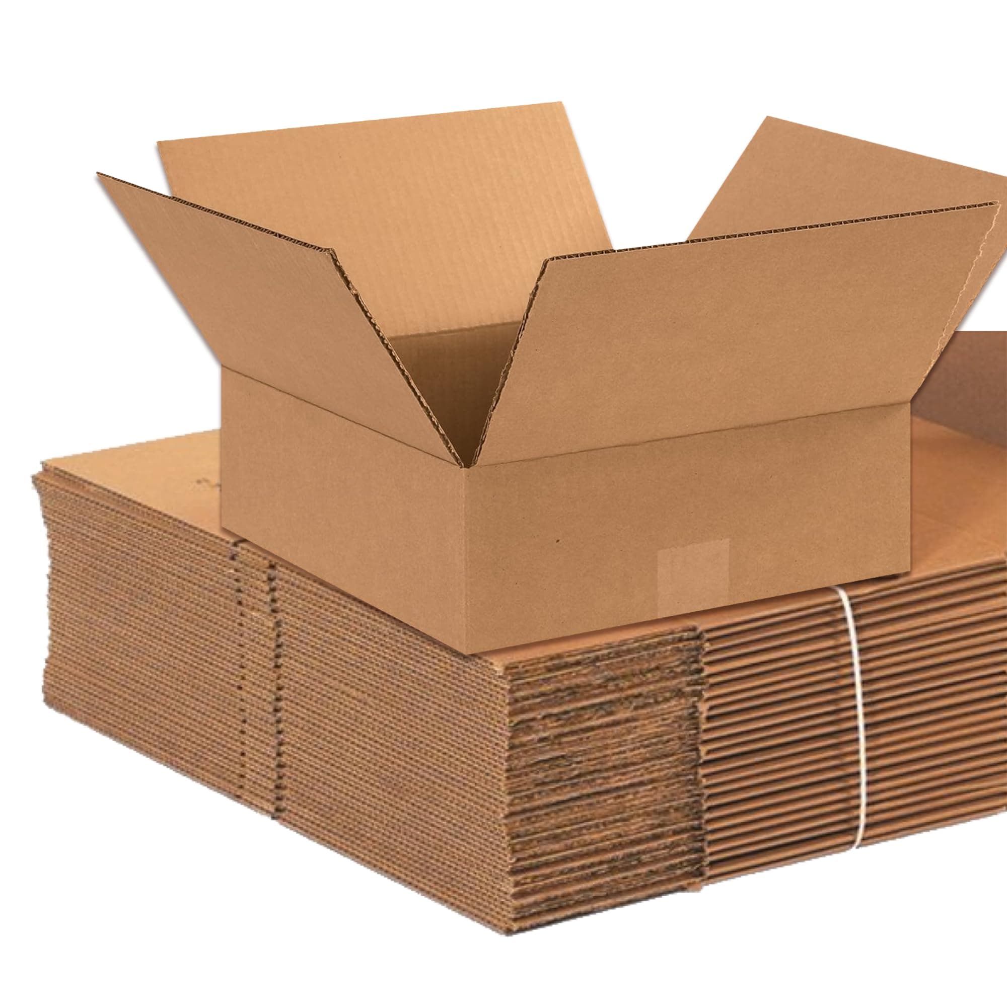 AVIDITI Shipping Boxes Flat 12"L x 12"W x 4"H (25-Pack) Corrugated Cardboard Box for Packing, Moving and Storage