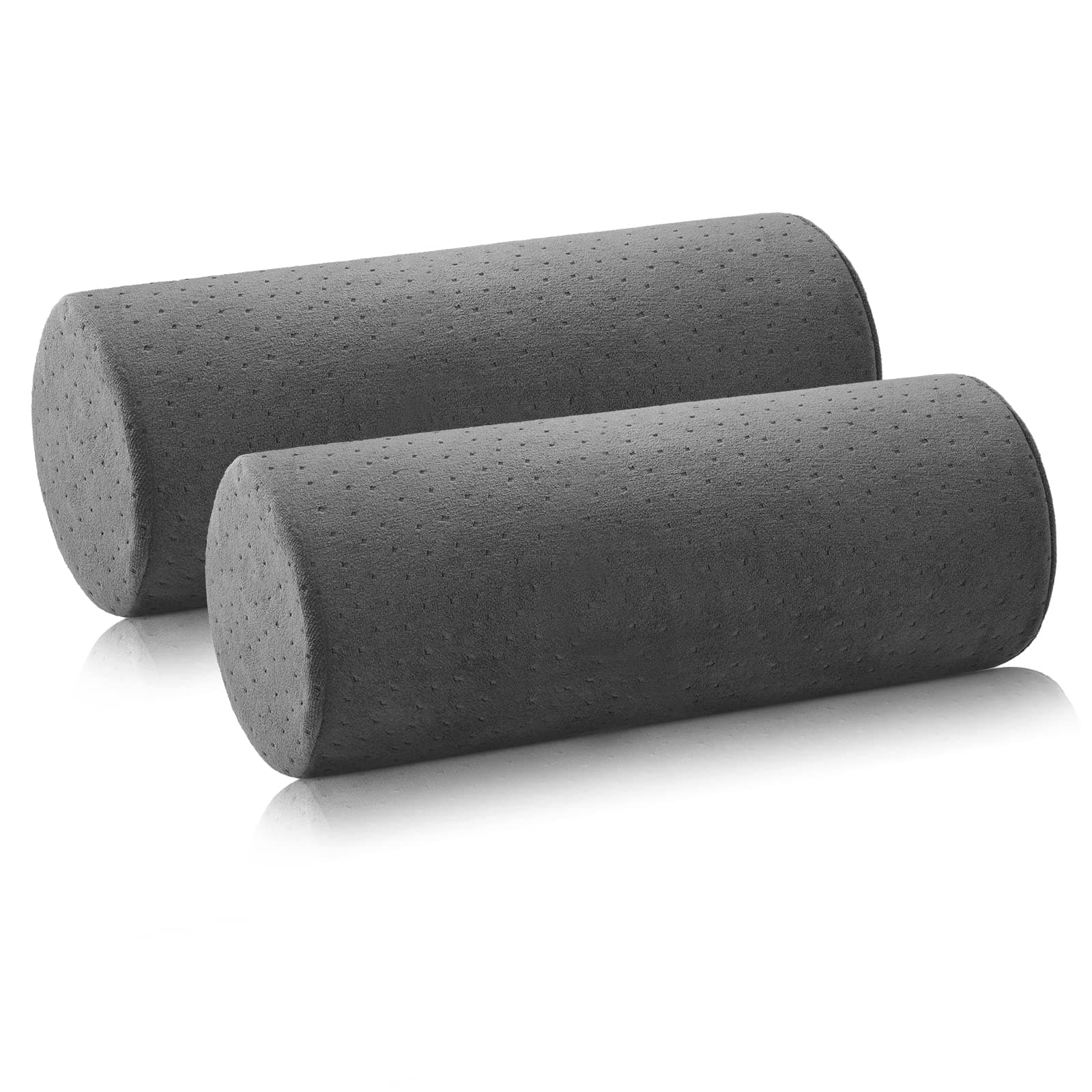 Marsui 2 Pieces Neck Roll Pillows for Sleeping Bolster Cervical Memory Foam Roll Cylinder Pillow with Removable Washable Cover for Spine Neck Support During Sleep(Gray, 13 x 5 Inch)