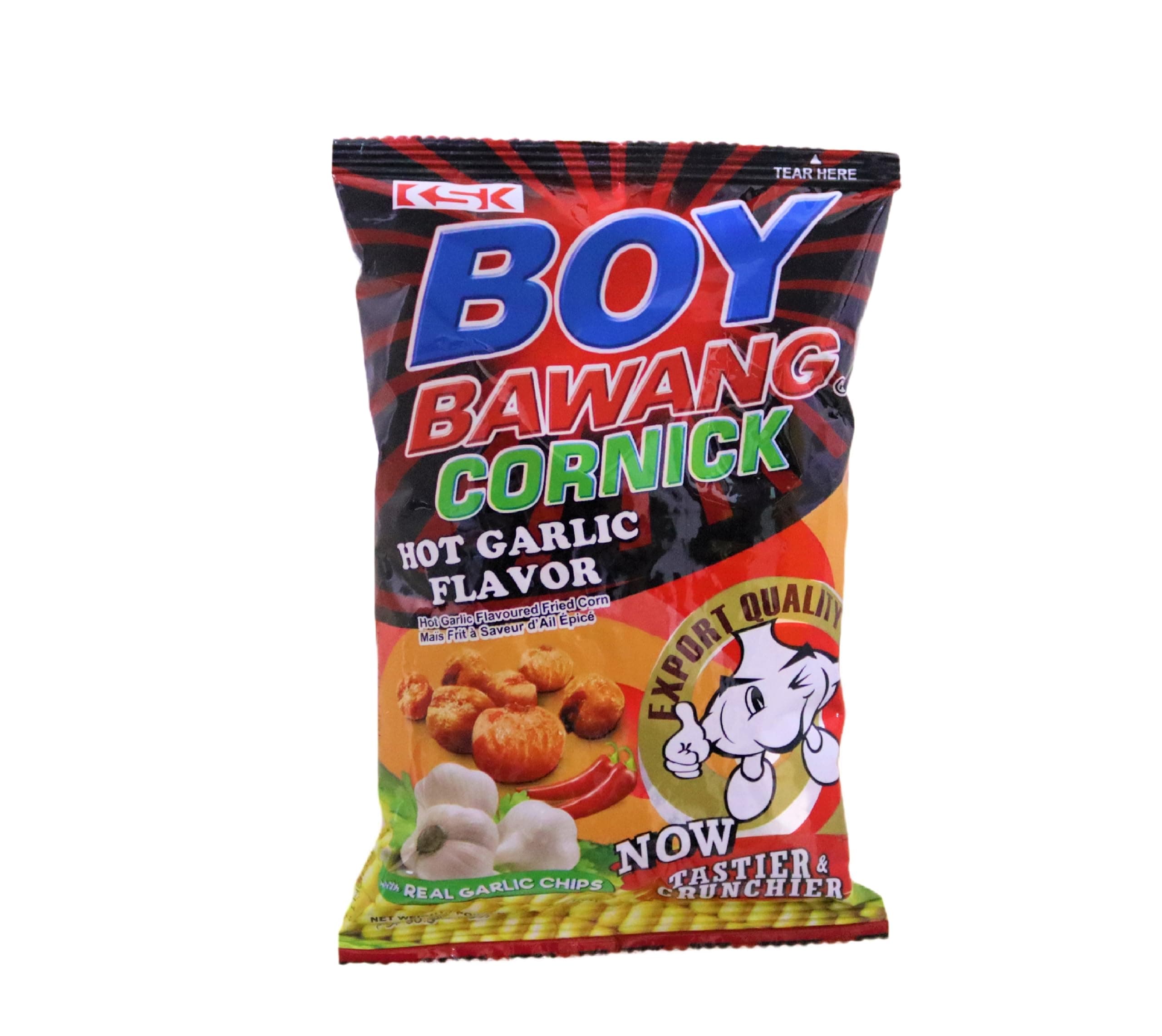 KSK Boy Bawang Cornick Hot Garlic Chips, 90 gm