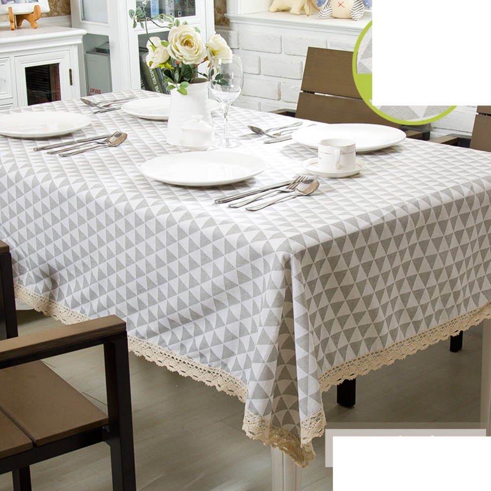 DHYFGFFDRF Tablecloth Simple [modern] Tablecloth Fabrics [rural] Table cloth [lattice] Rectangle Tea table Covering cloth-E 24*24in