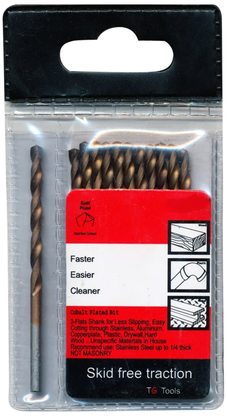 TG Tools A7405:10277D Cobalt Drill Bit 7/64-Inch, 12-Piece