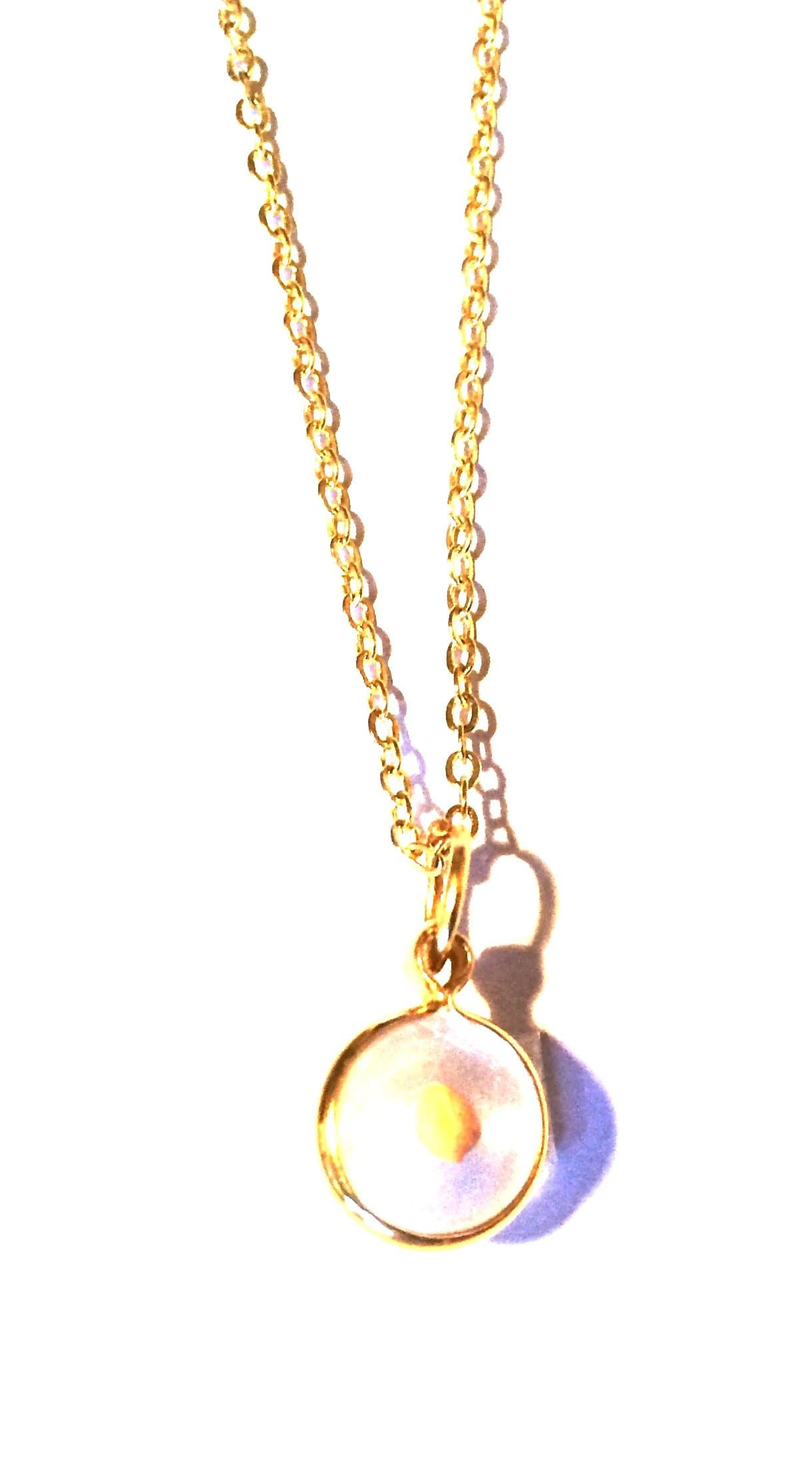 Mustard Seed Necklace (popular in the 60's) on 24" gold plated chain with Scripture Card Matthew 17:20