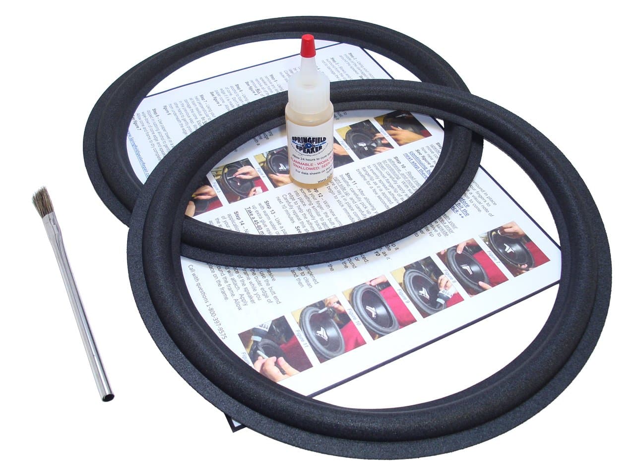 Infinity 12" SM120 Speaker Foam Surround Edge Repair Kit - 2 Speaker Kit - Compatible with Infinity SM-120, SM-122, SM-125, Many More