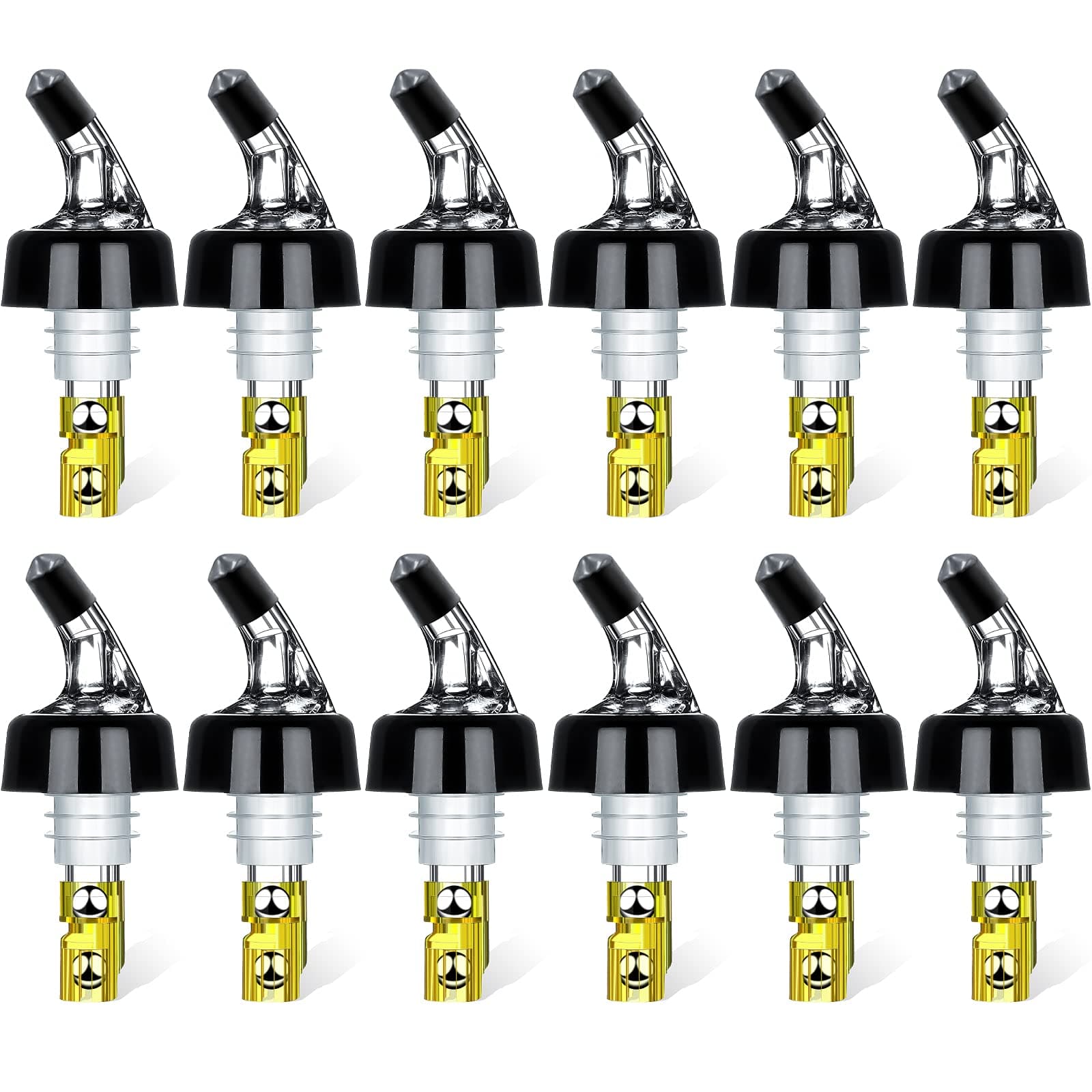 Automatic Measured Bottle Pourer - Quick Shot Spirit Measure Pourer Drinks Wine Cocktail Dispenser Home Bar Tools - 1oz/30ml (12)