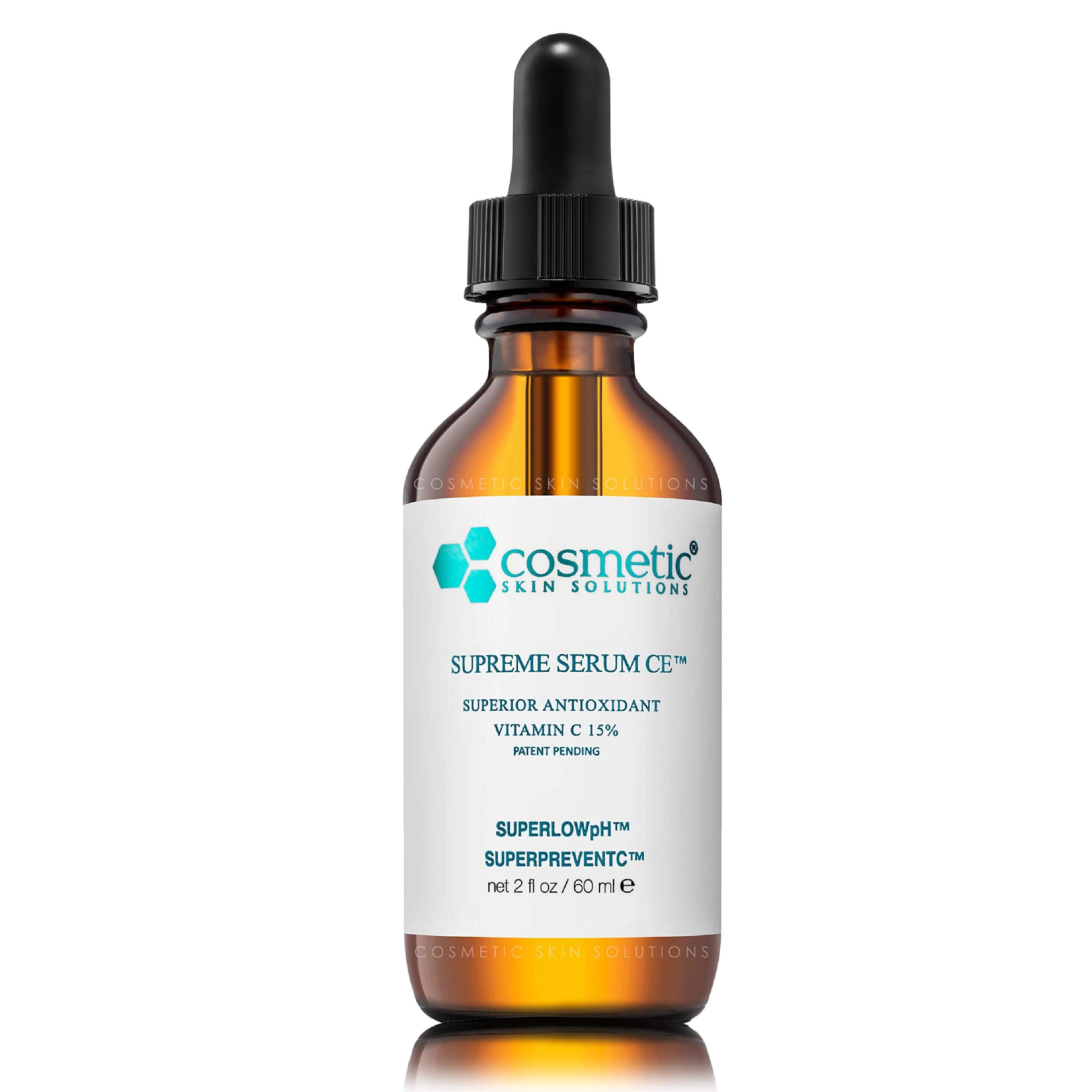 #1 BEST Supreme Serum CE – Superior Antioxidant Vitamin C, Patent Pending SUPERPREVENTC & SUPERLOWpH technology, Pro Size 2 oz / 60 ml