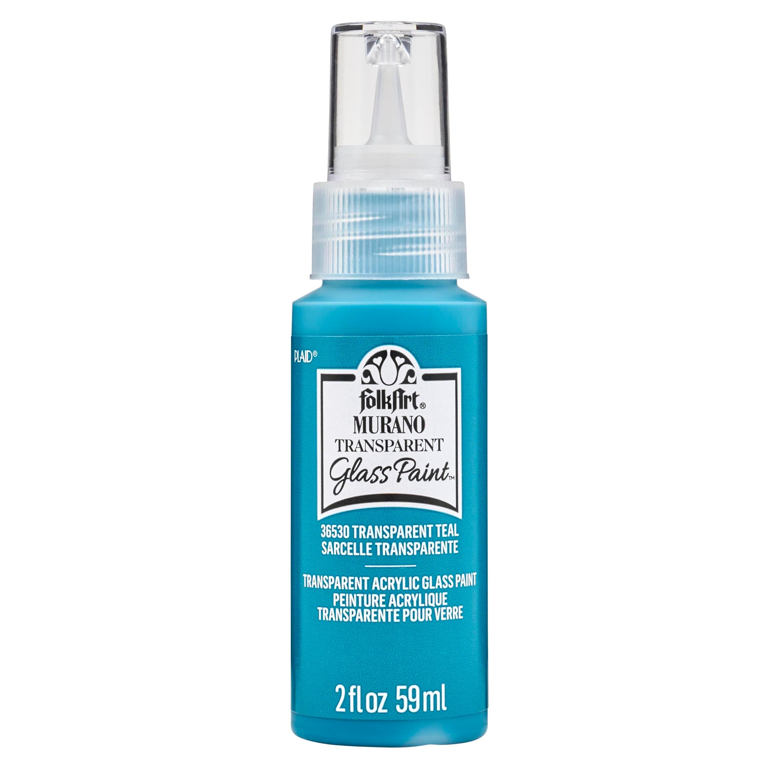Murano Transparent Acrylic Glass Paint, Teal, Perfect for Indoor and Outdoor Arts and Crafts Projects, 2 fl oz, 36530