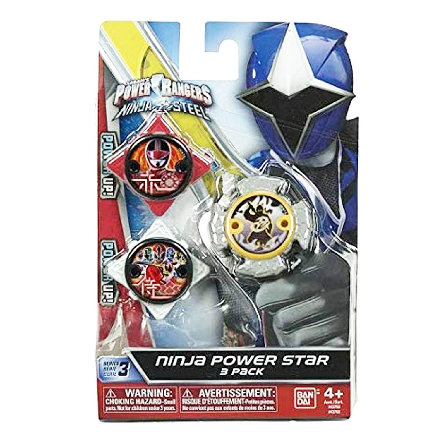 Power Rangers Ninja Power Star Blue Ranger Pack Wave 3 - 43768 | Ninja Steel 3 Ninja Stars Pack Multi-Coloured Ninja Stars