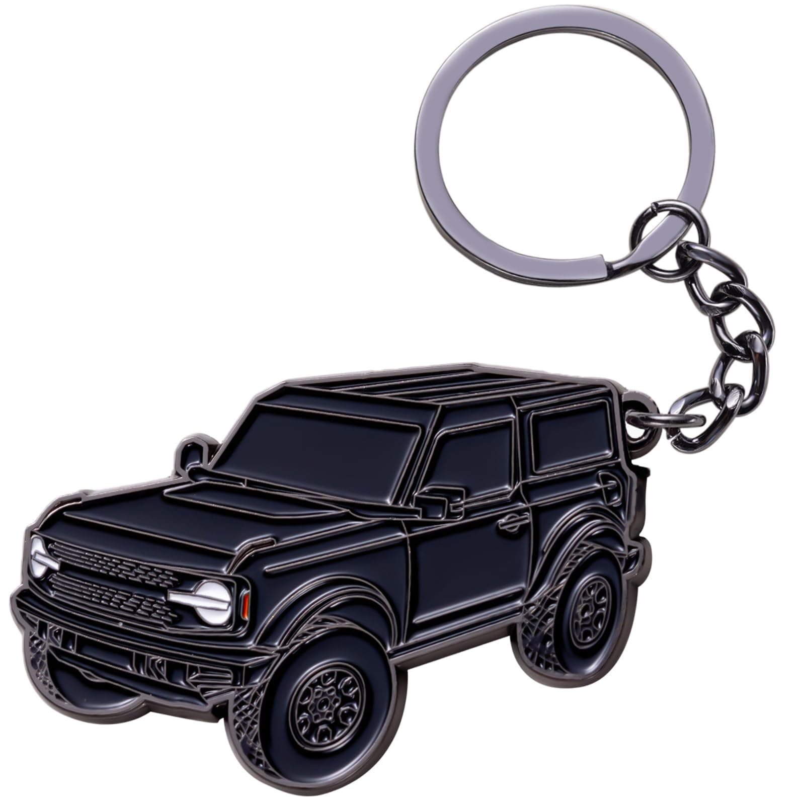 AiGMY Bronco Keychain Accessories 2 door key chain Fob Cover Cool Mods compatible with Ford Bronco 2021 2022 2023 Sports Accessories Black 2.24 B-01