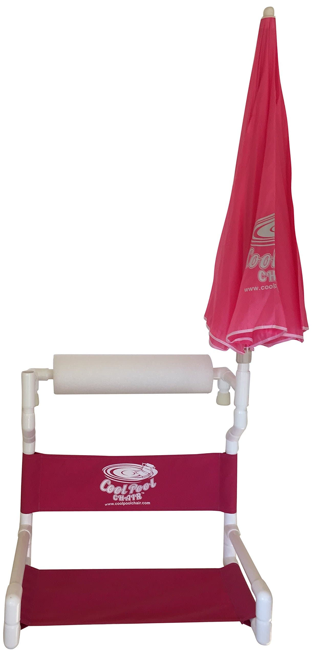 Cool Pool Chair with Umbrella, Tall, Hot Pink