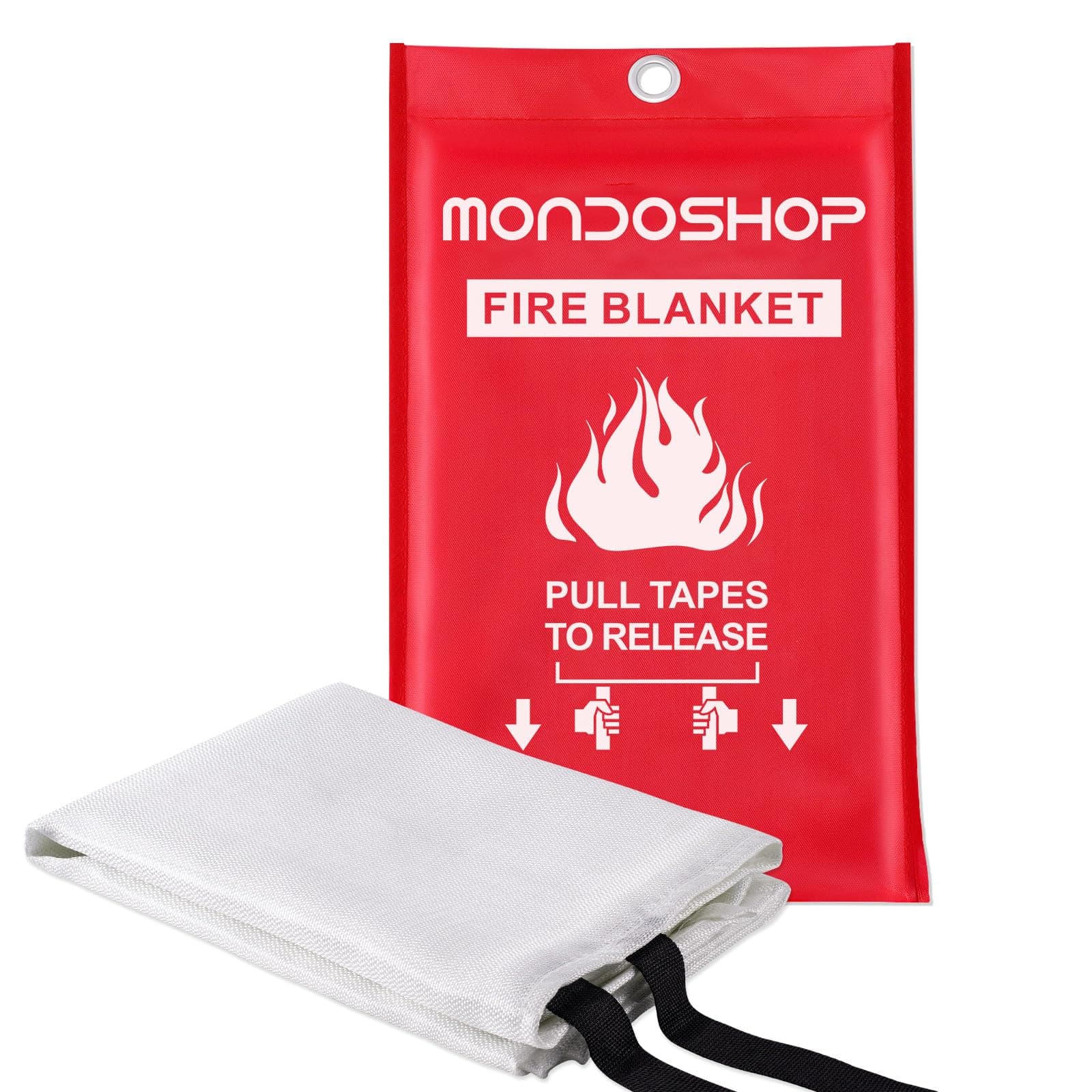 MondoshopMondoshop Emergency Fire Blankets for Home Kitchen Fiberglass Fireproof Blankets for Camping, Picnic, Fireplace, School, Grill, Car, Office, WarehouseCarbonfree Certified