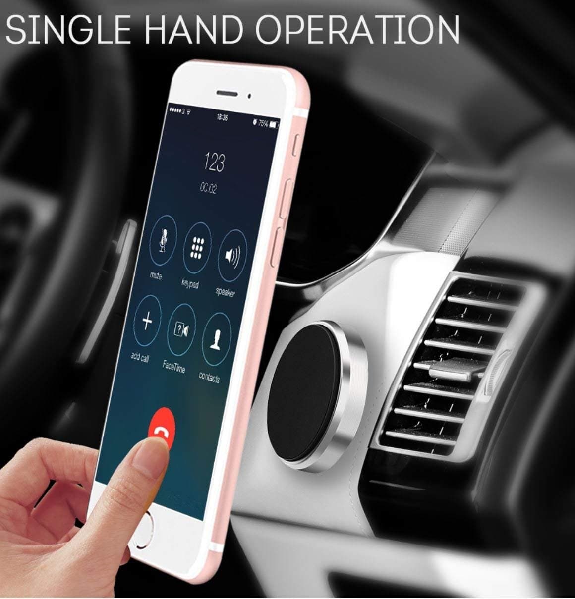 A3importz Universal 360 Degree Rotating Mobile Car Dashboard Aluminium Alloy GPS Mount Magnetic Phone Holder for All Smartphones (Black)