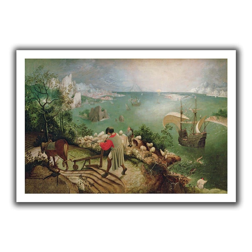 ArtWall Pieter Bruegel 'Landscape with The Fall of Icarus' Unwrapped Canvas Art, 16 by 22-Inch
