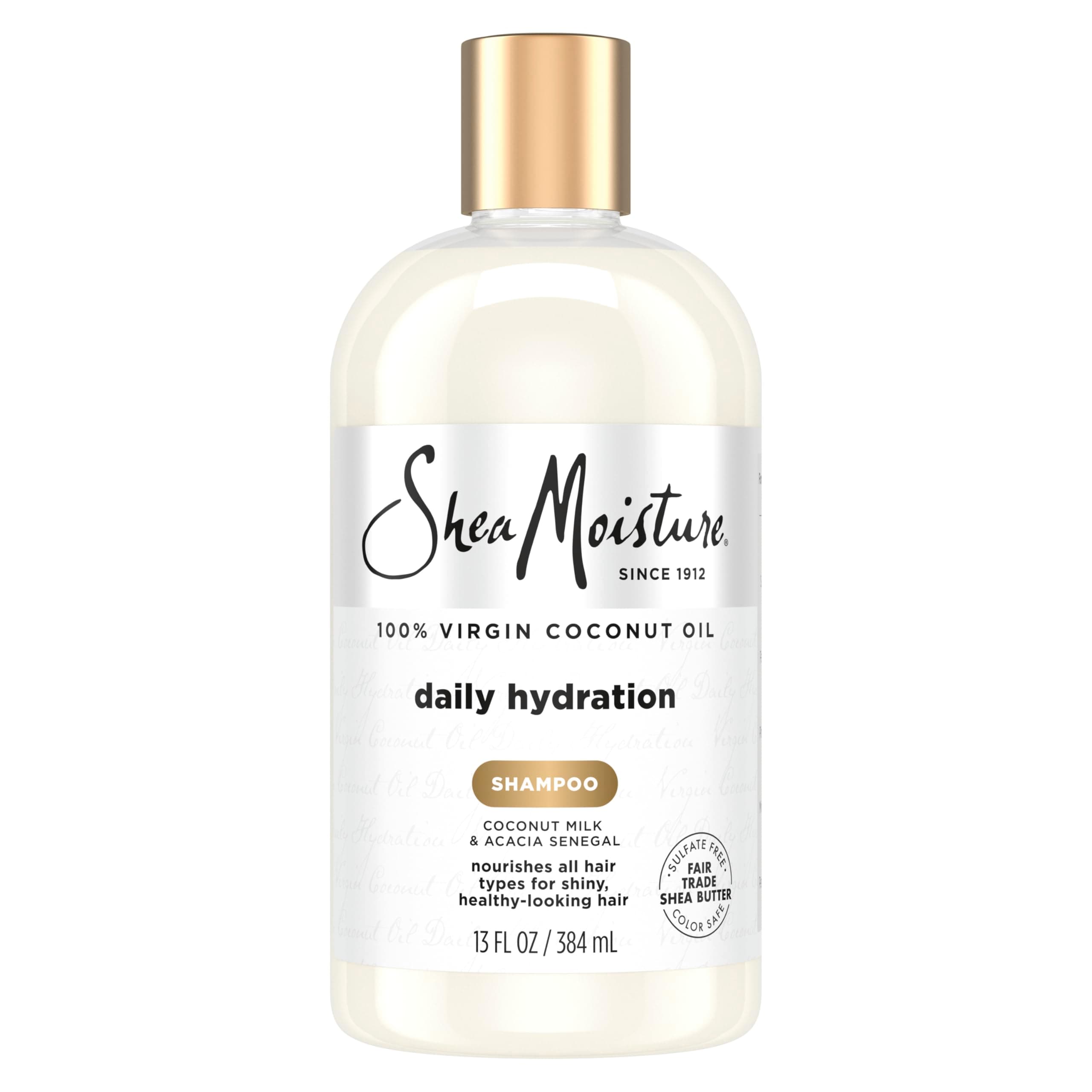 Shea Moisture Daily Hydration Shampoo Virgin Coconut Oil for All Hair Types Sulfate-Free 13 oz