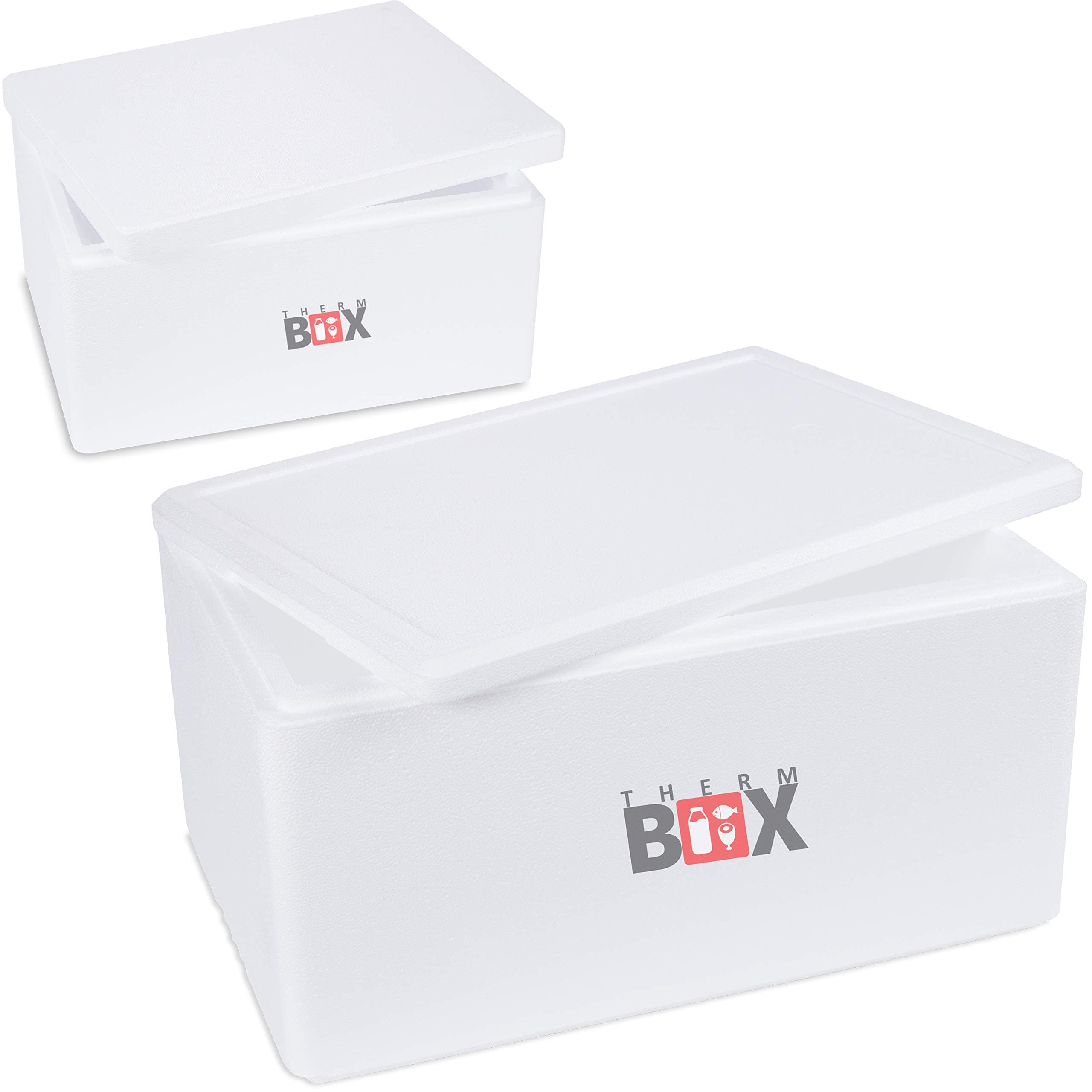 Polystyrene Thermal Cooler Box Professional Quality White and Black, L-XXL, 2-88 Litres