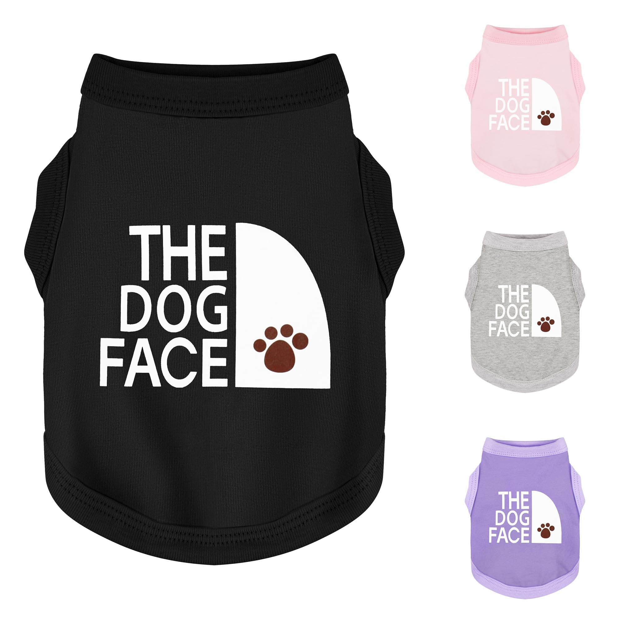 Personality Canine Attire: Soft, Lightweight Cotton Dog Clothes with 'The Dog Face' Print. Small and Medium Breeds, Perfect for Everyday Wear, Comfortable and Breathable Dog Shirt Black M