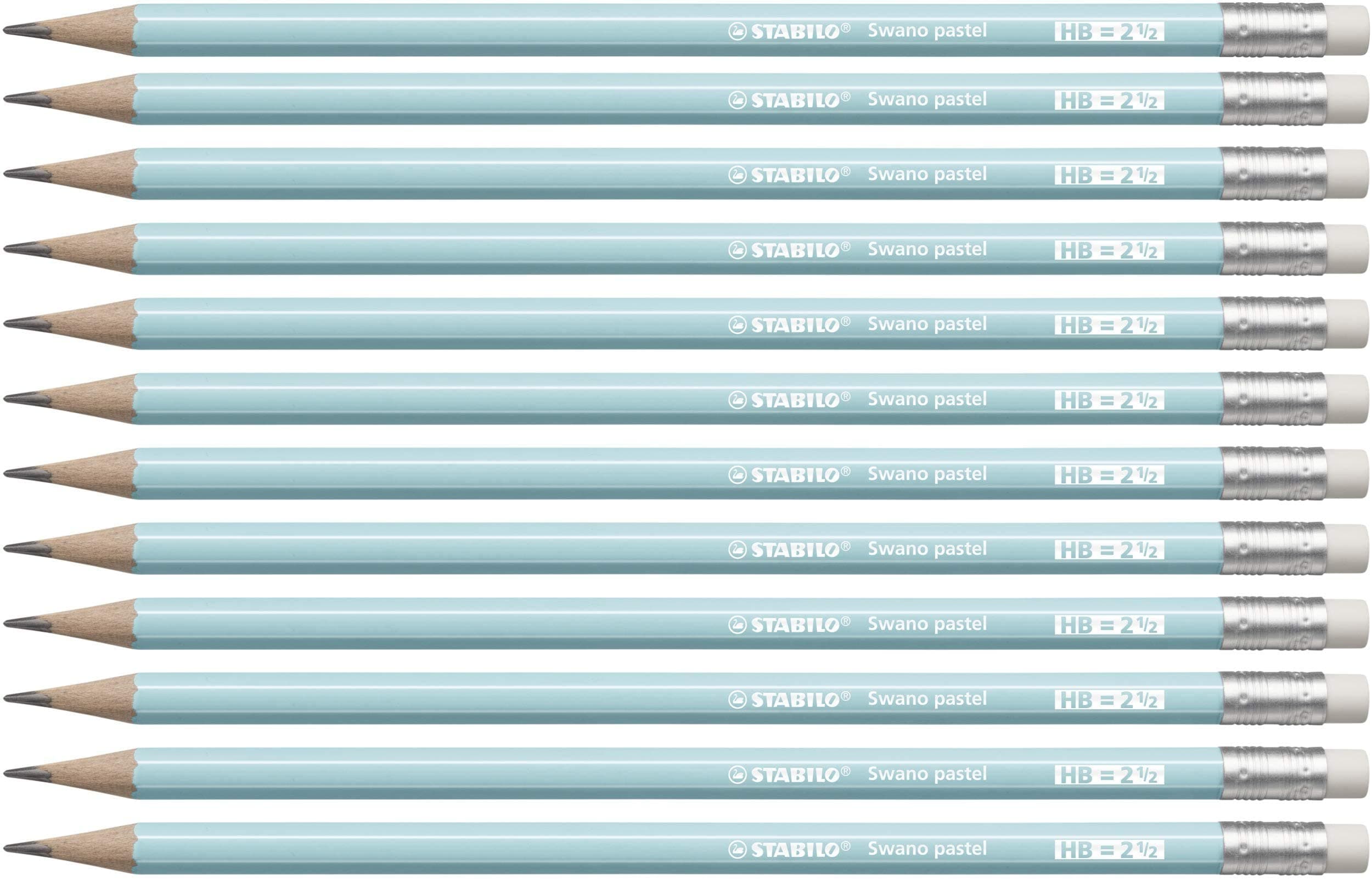 Swano Pastel - Graphite Pencil with Eraser - Pack of 12 - Blue - Degree HB