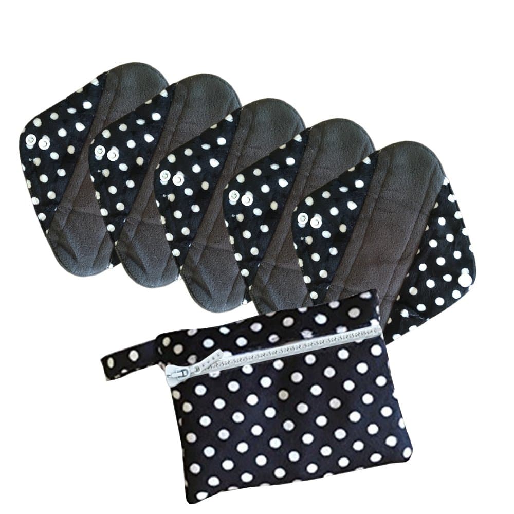 PeriodMate Cloth Menstrual Pads and Panti Liners (Polkadot, Small)