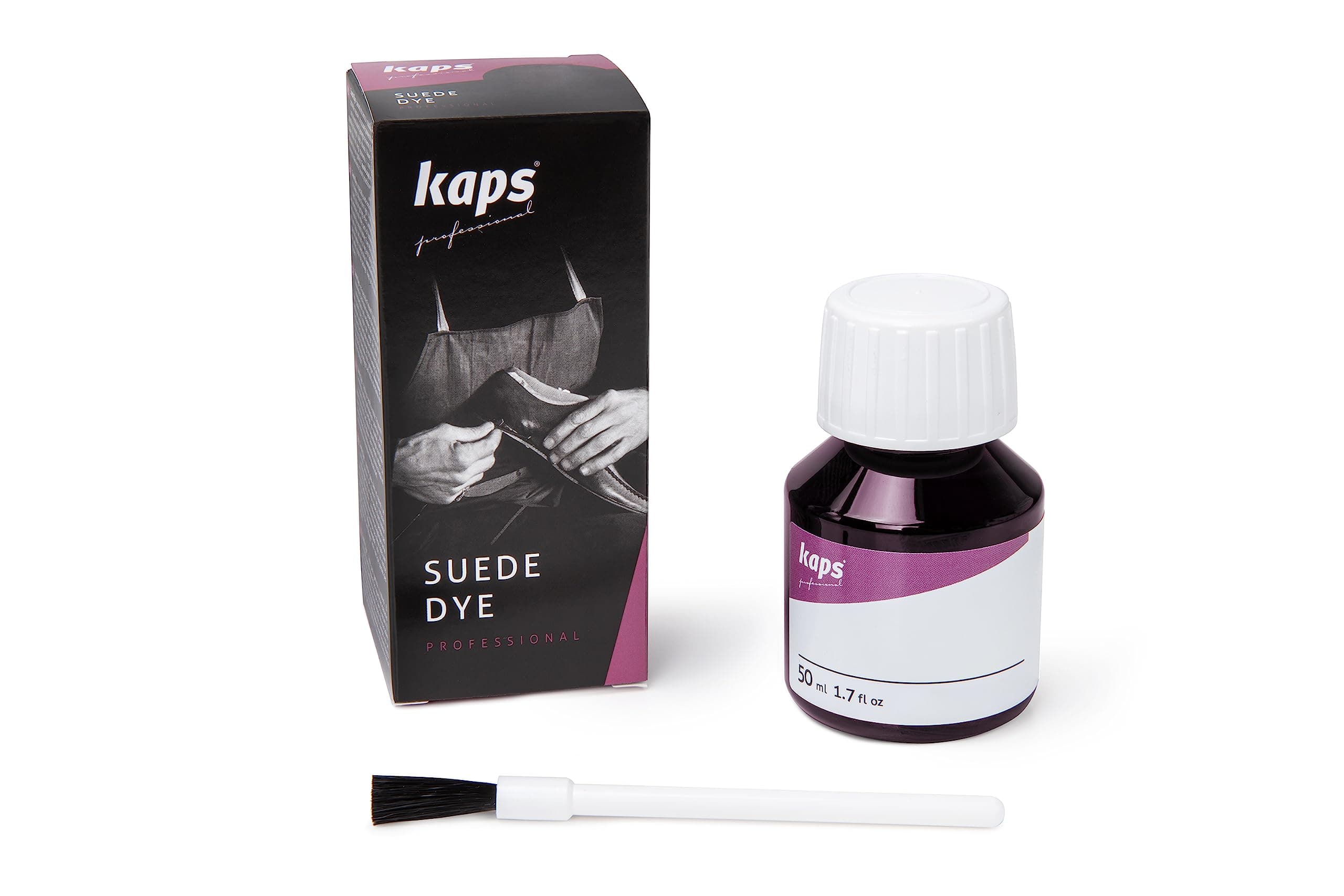 Kaps Suede Dye, Paint for Nubuck and Suede Leather, Restore or Recolour Faded Shoes, Boots, Trainers, Bags and Accessories, 50ml with Brush Applicator (129 - Light Brown)