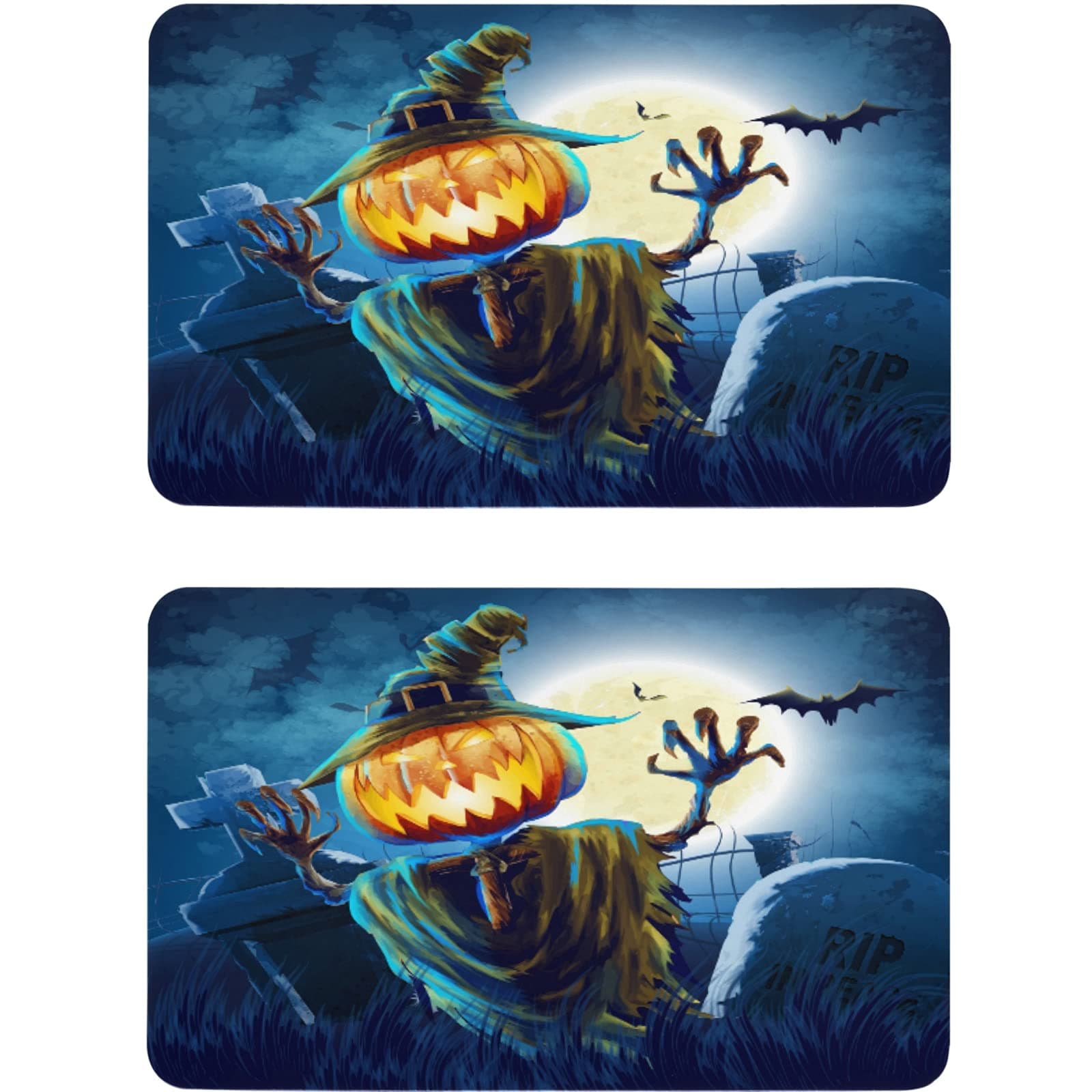 Vnurnrn Halloween Scarecrow Pumpkin Graveyard Moon Dishwasher Magnet Refrigerator Magnetic Plate Decorative Sign for Kitchen Office Dish Washer Indicator 2 Pcs
