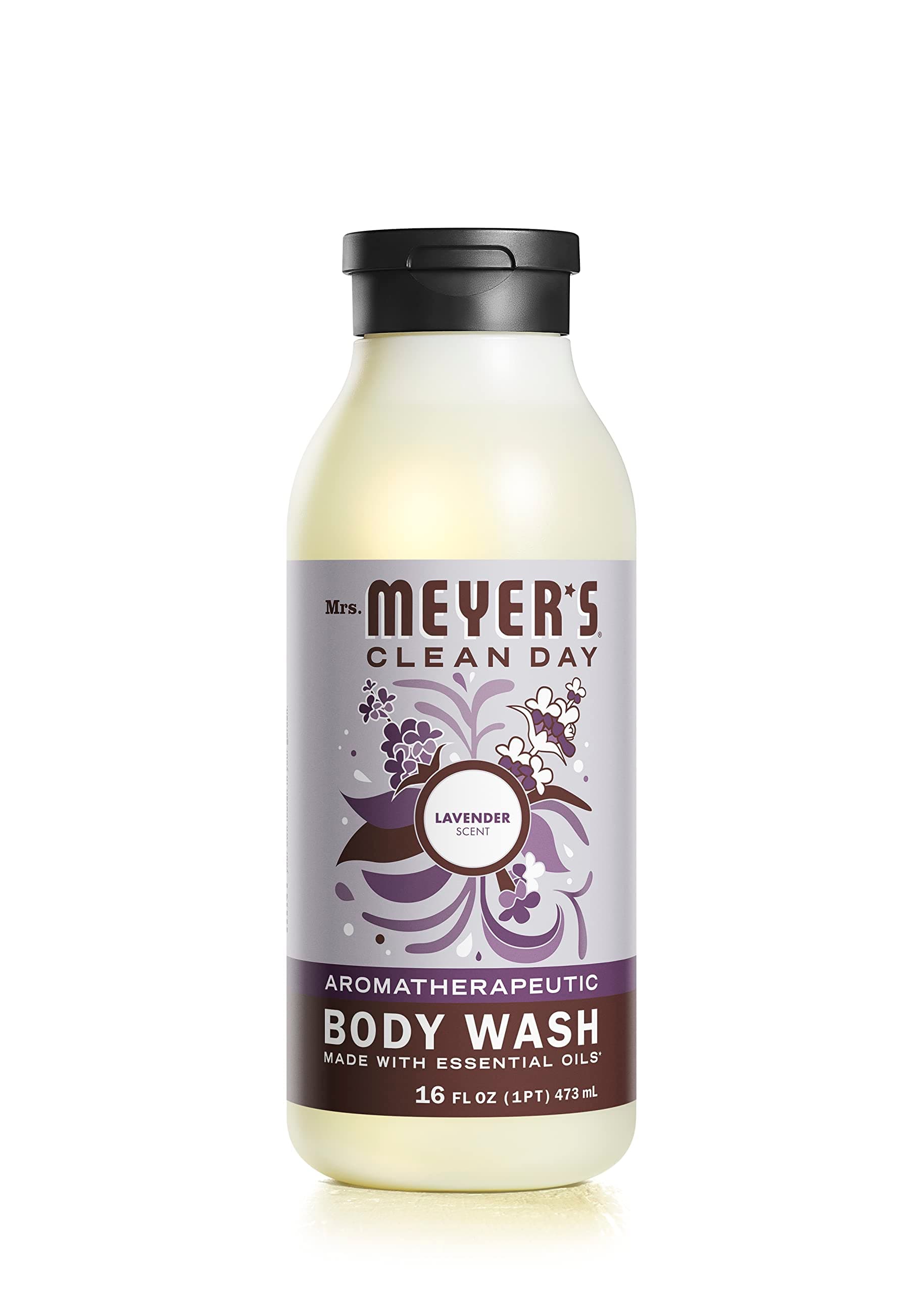MRS. MEYER'S CLEAN DAY Moisturizing Body Wash for Women and Men, Shower Gel Formula Made with Essential Oils, Lavender, 16 oz