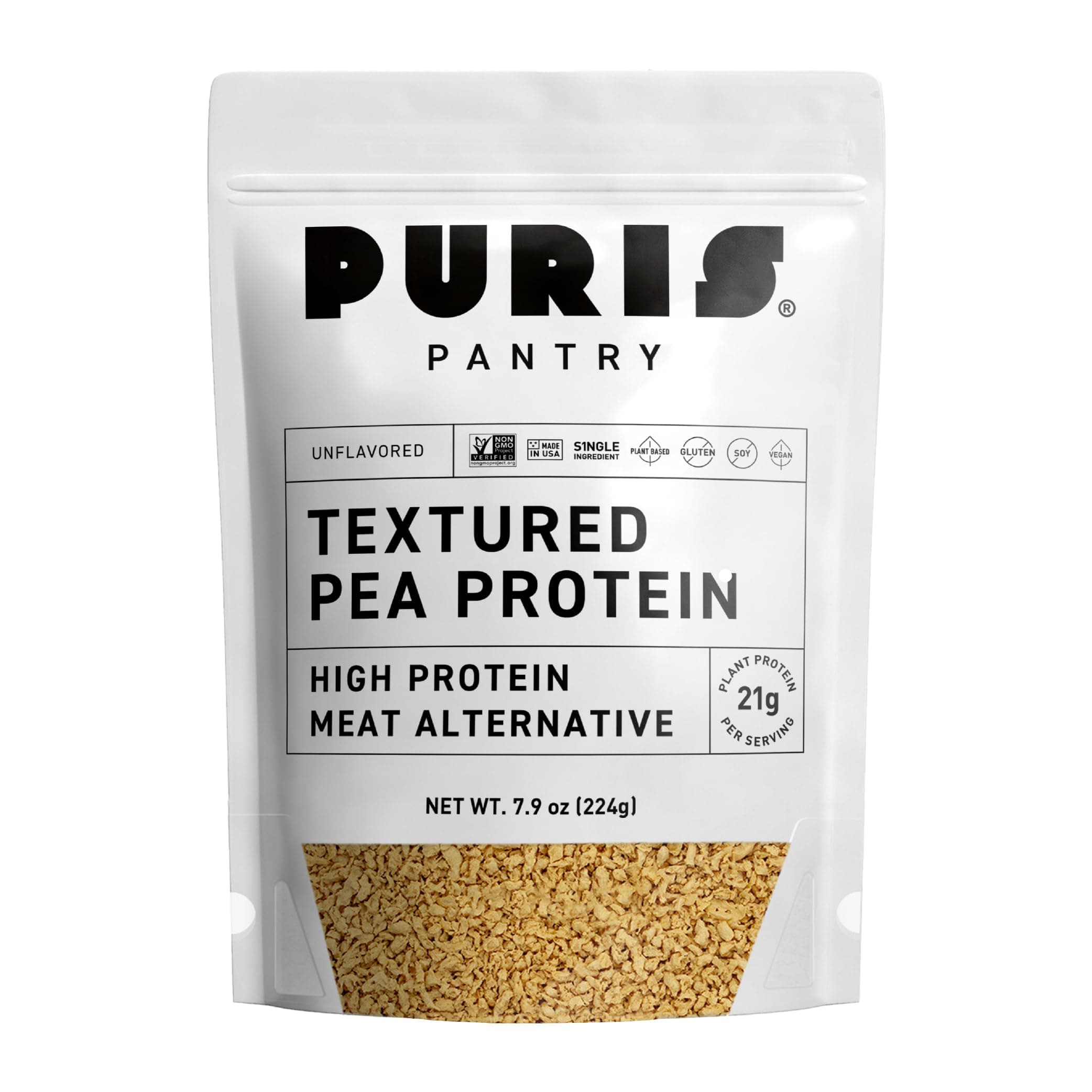 Pantry Textured Pea Protein, Unflavored Meatless Vegetable Crumbles, Soy Free, Shelf-Stable, Gluten Free, 21g of Protein, Plant-Based Vegan Meat Substitute, Equivalent to 1.5 Pounds Ground Beef
