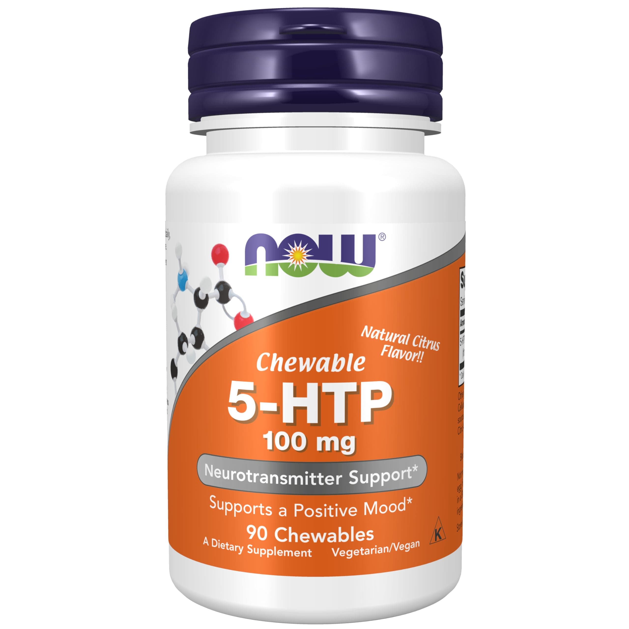 Supplements, 5-HTP (5-hydroxytryptophan) 100 mg, Neurotransmitter Support*, 90 Chewables