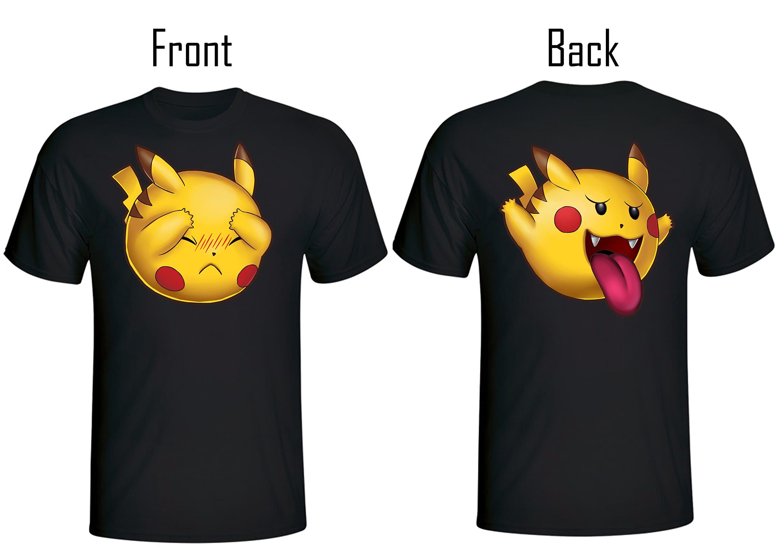 MerchDistributor PikaBOO Two Sided T-Shirt (X-Large, Black Version 2)