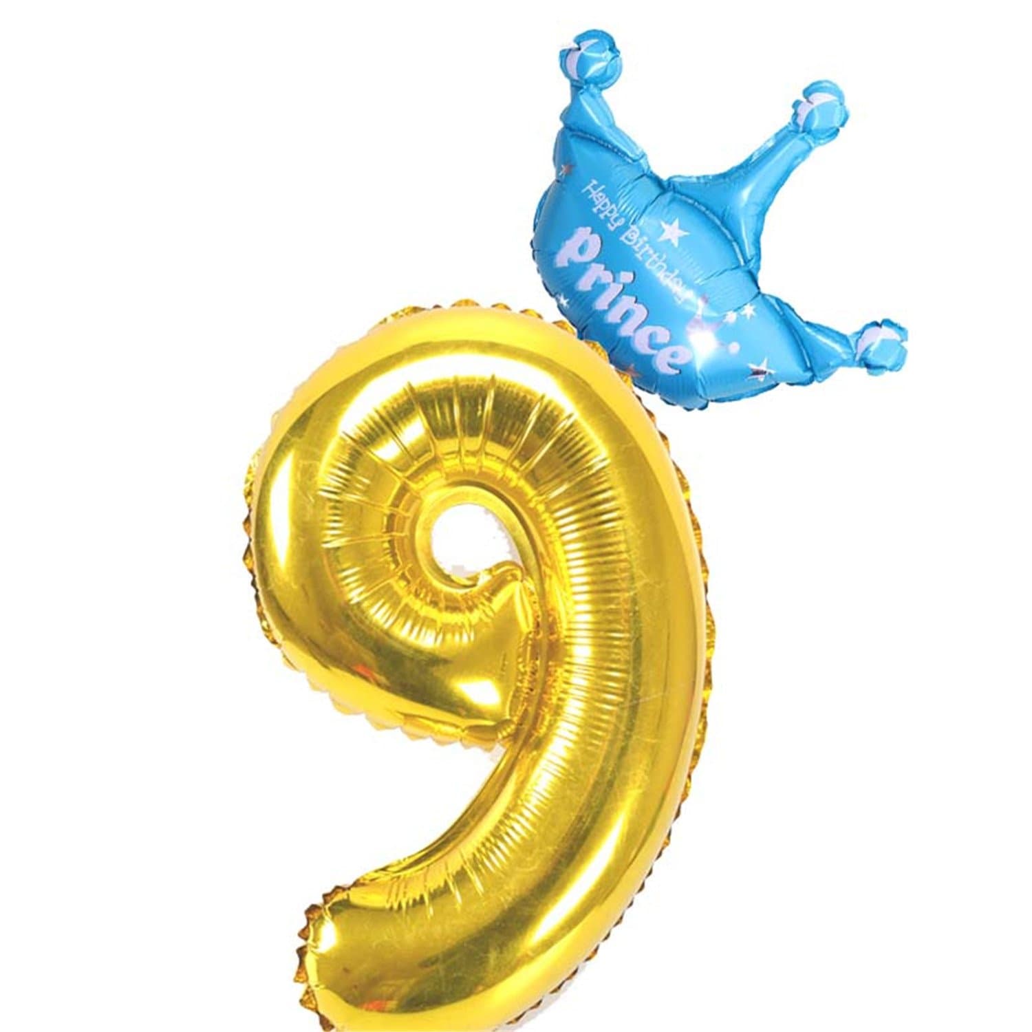 Michael Palmer 40 Inch Gold Number Figure Foil Balloons 1 2 3 4 5 6 7 8 9 Years Old Kid Birthday Crown Foil Balloon Decoration Boy 9 40Inch