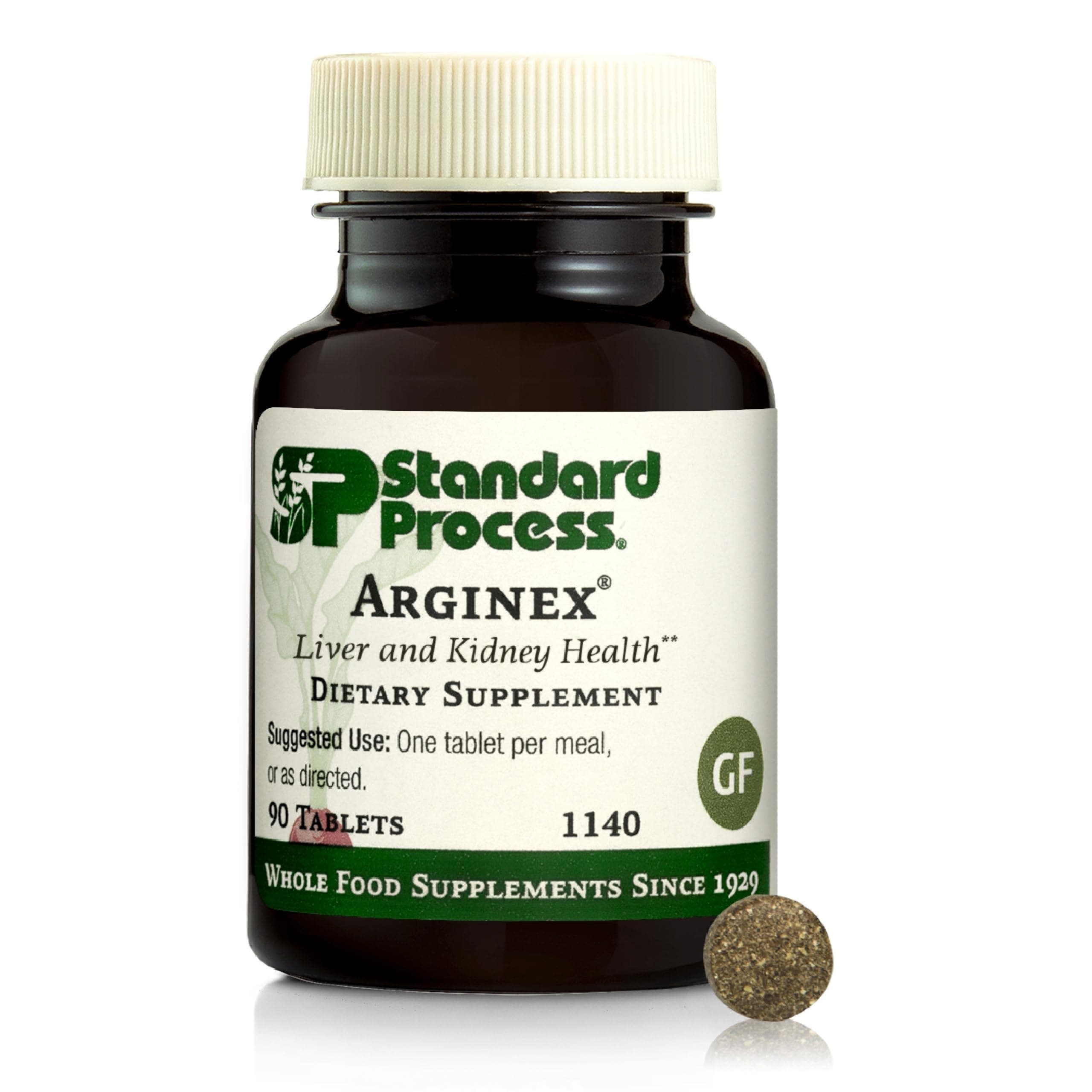 Standard Process Arginex - Liver & Kidney Health Supplement - Contains Antioxidant Vitamin A & Important Phytonutrients - Gluten-Free, Non-Dairy & Non-Soy - 90 Tablets (90 Servings)